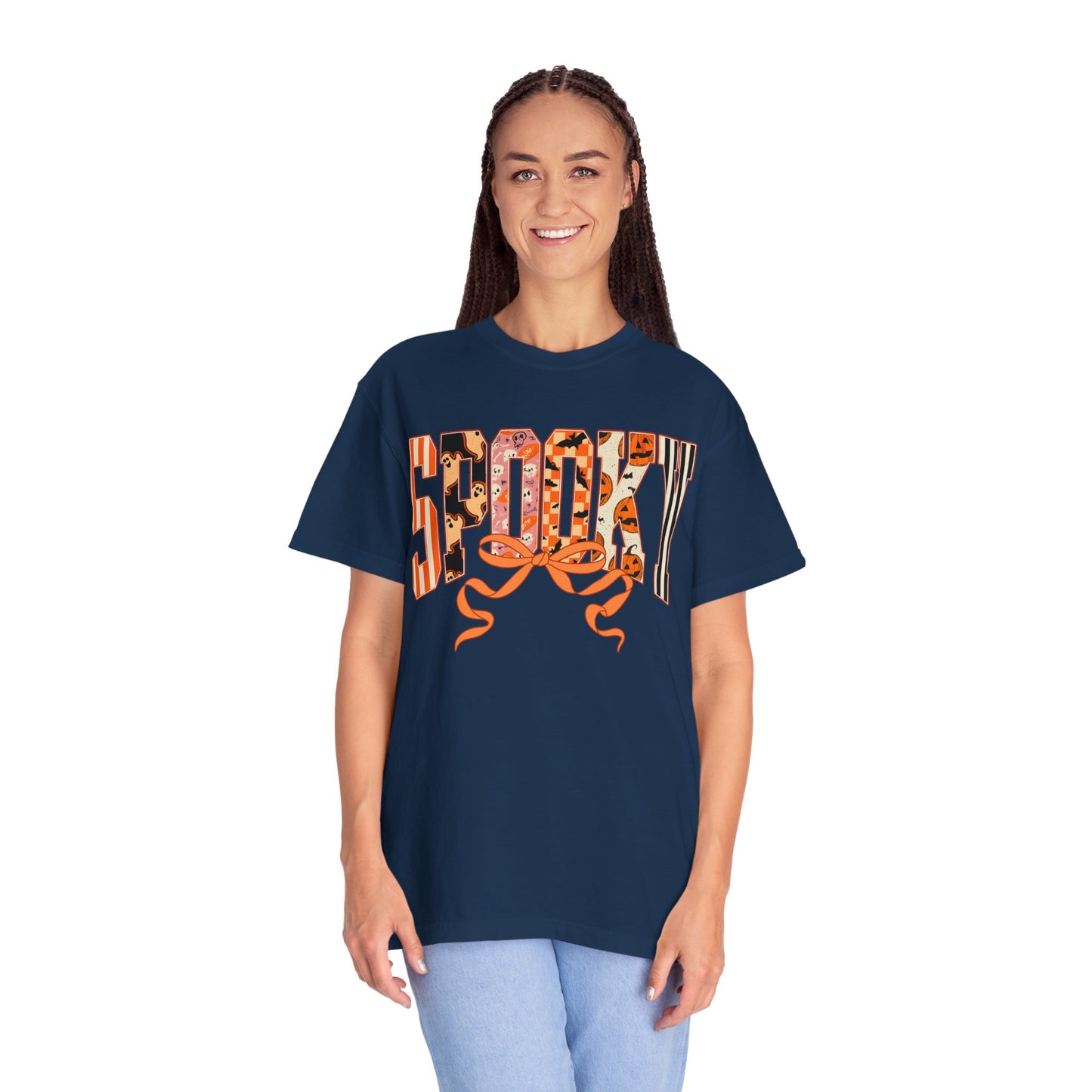 SPOOKY Bow Unisex Garment-Dyed T-shirt