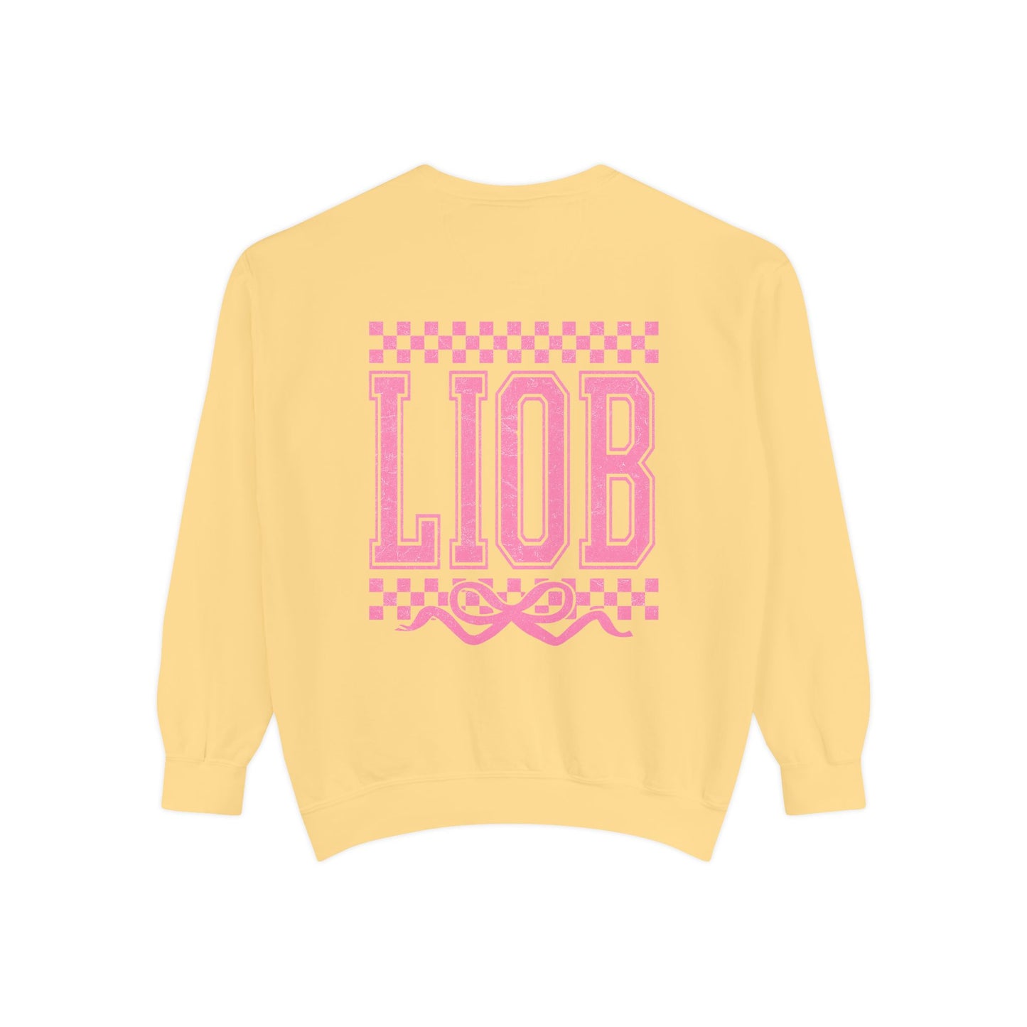 Cozy Garment-Dyed Sweatshirt with 'LIOB' Design | Casual Wear, Gift for Friends, Birthday, Celebrations, Loungewear
