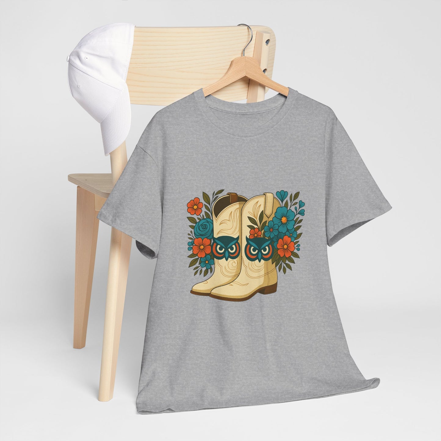 Floral Cowboy Boots Tee, Perfect for Country Music Lovers, Western Style Gift, Casual Outfit, Boho Fashion, Farmhouse Decor