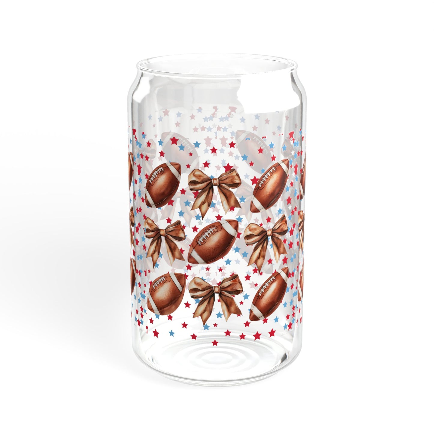 Football-Themed Sipper Glass, 16oz | Perfect for Game Day, Sports Parties, Tailgating, & Outdoor Events