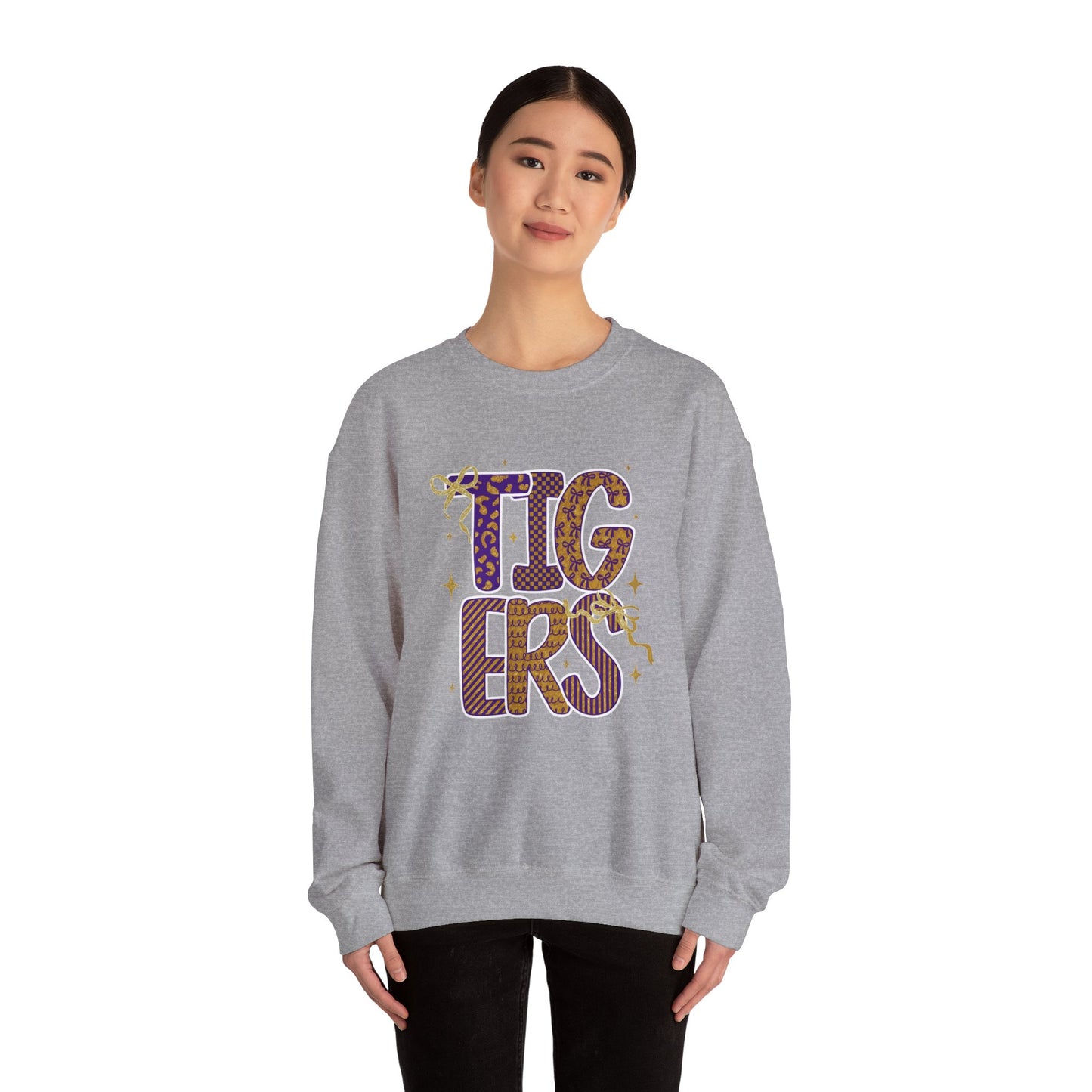 Cheerful Tigers Unisex Sweatshirt - Cozy Gift for Animal Lovers, Fun Streetwear, Birthday Apparel, School Spirit, Casual Outfit