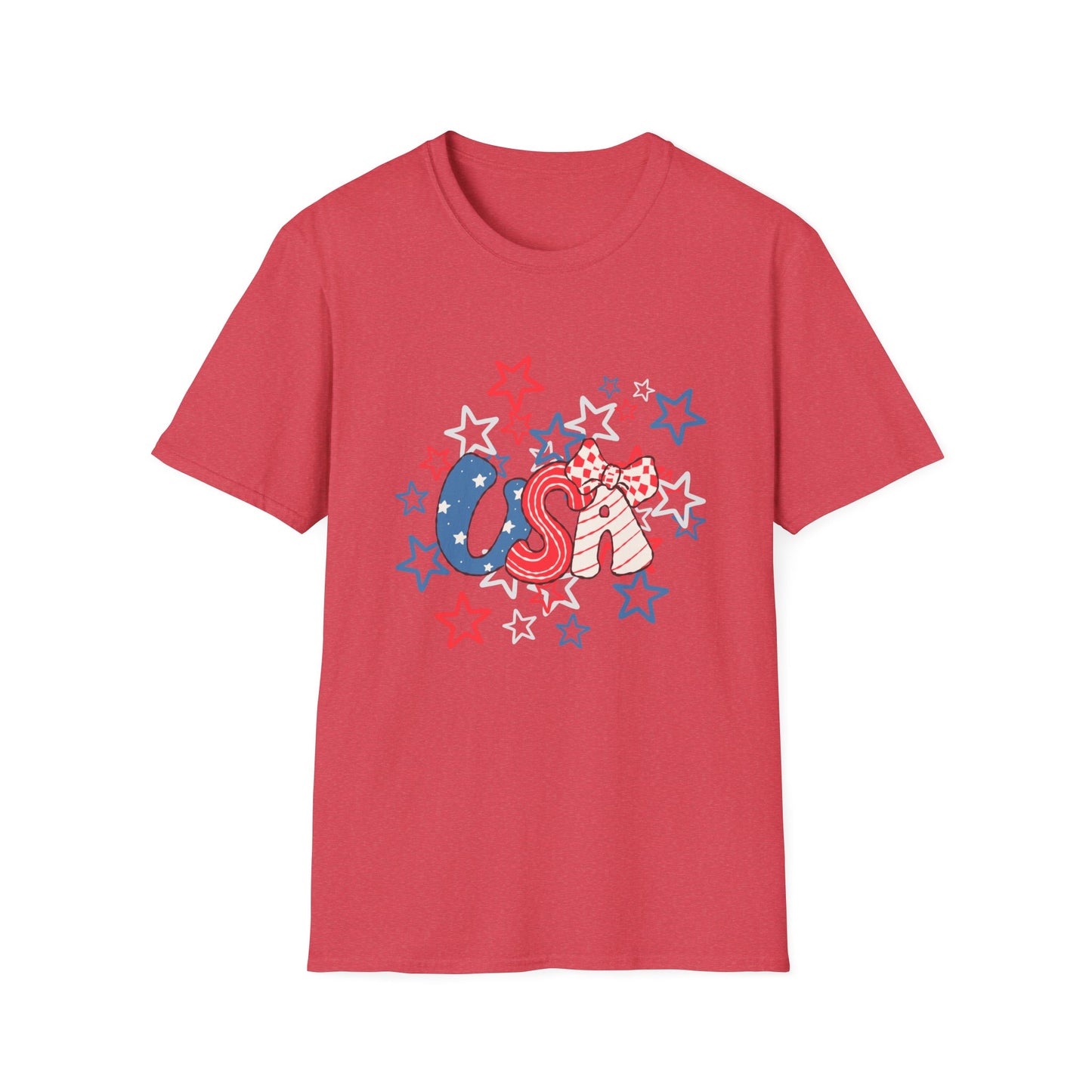 Patriotic Unisex T-Shirt for Independence Day, July 4th Celebration, Star-Patterned Tee, USA Graphic Top, Casual American Apparel