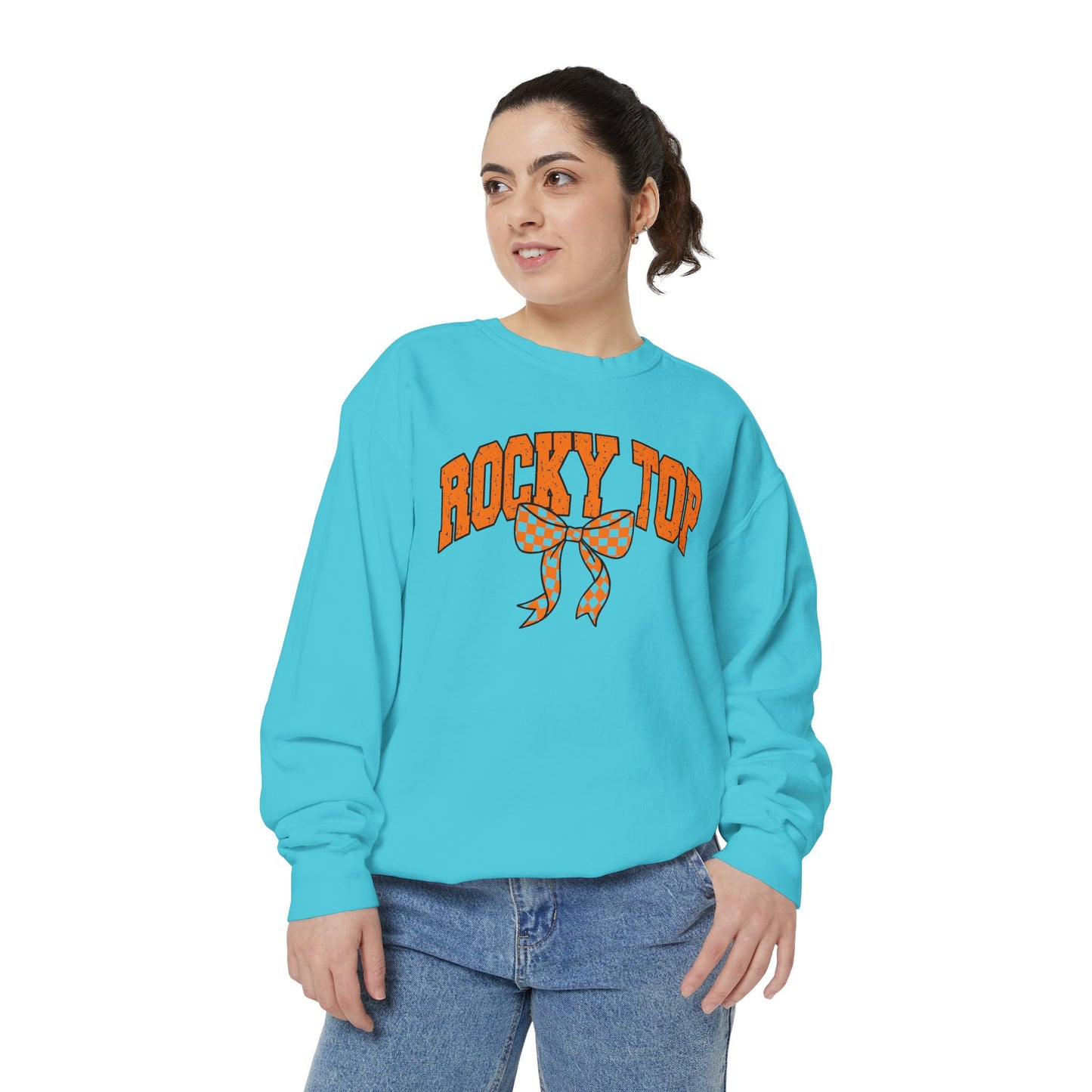 Rocky Top Bow Sweatshirt — Tennessee Checkerboard Vintage Crewneck