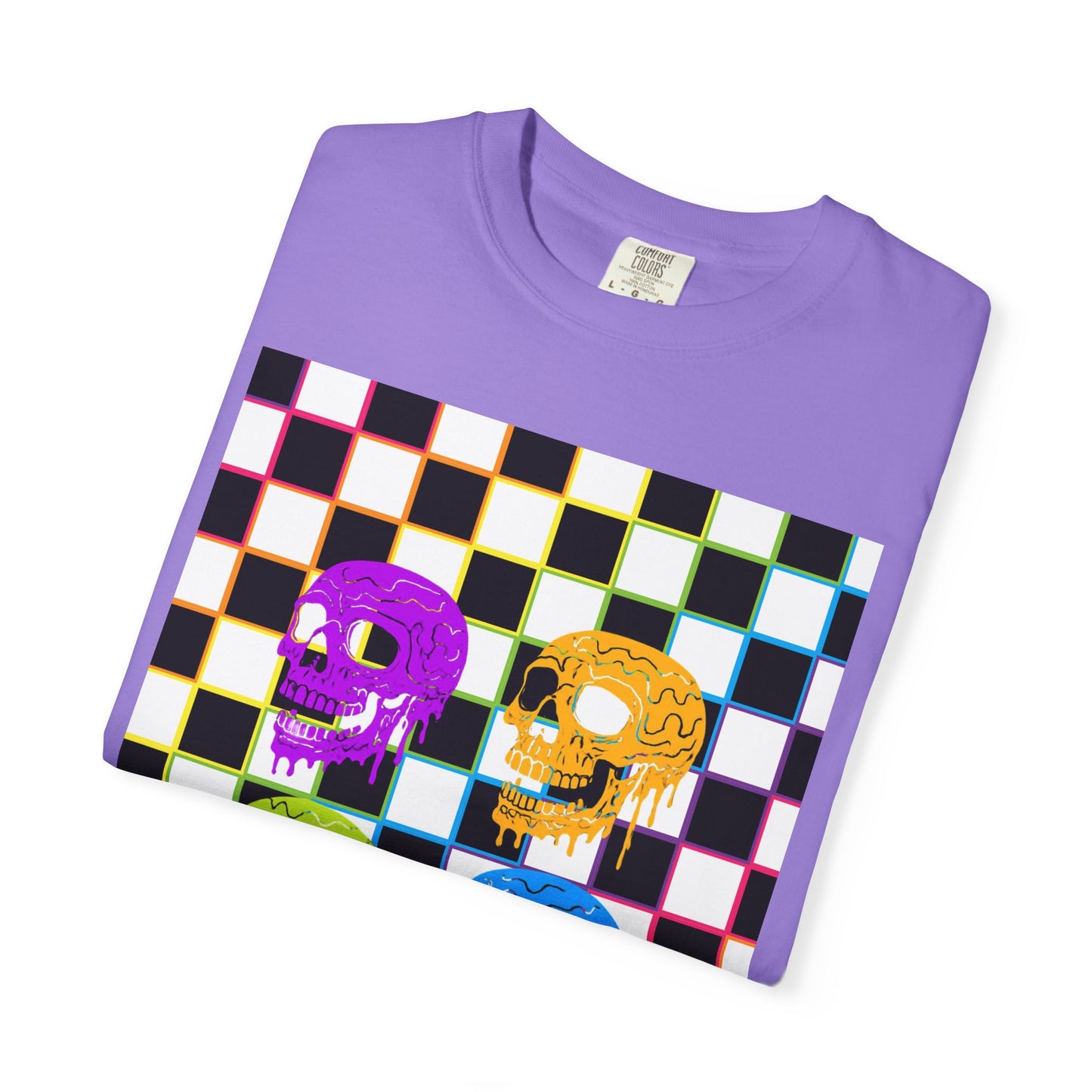 Vibrant Skull Graphic T-Shirt, Unisex Tee, Halloween Outfit, Alternative Fashion, Festival Wear, Casual Street Style