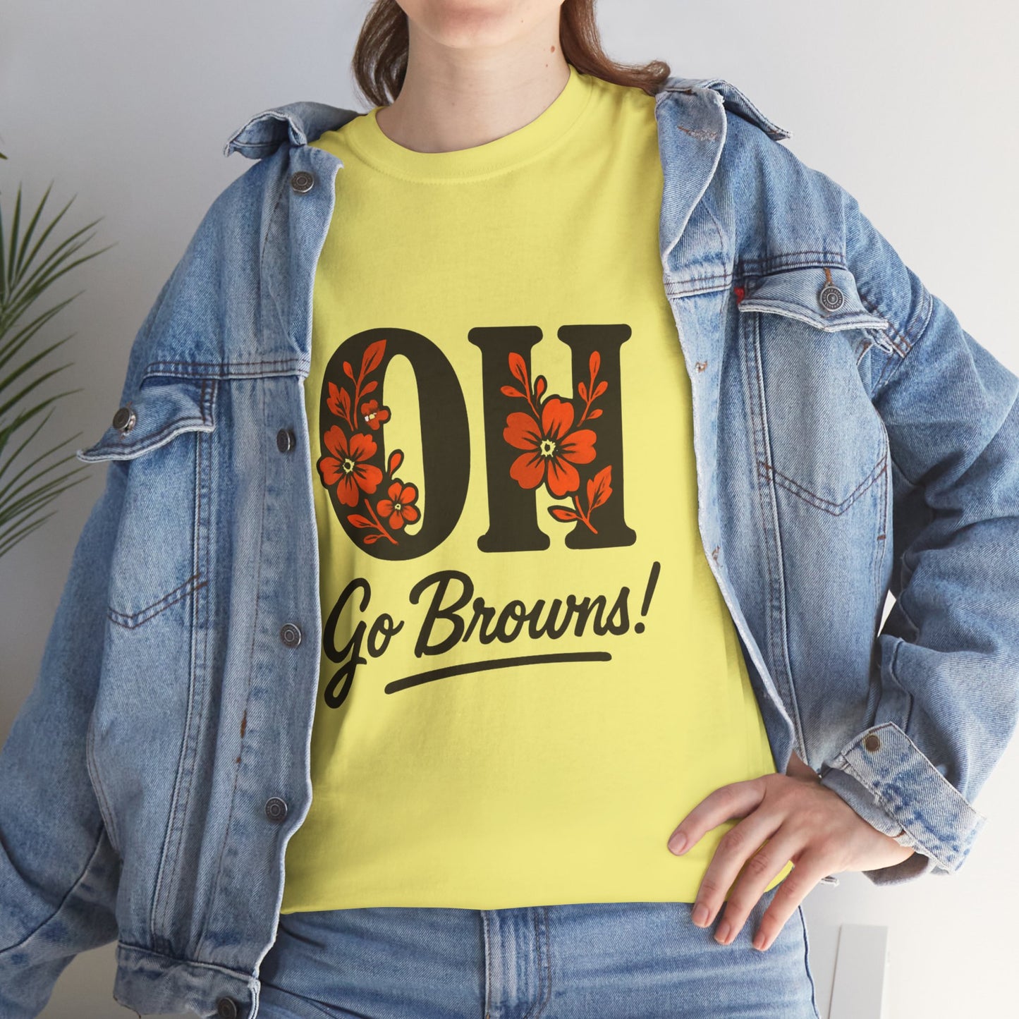 OH Go Browns Floral Unisex Tee, Fan Apparel, Game Day Shirt, Casual Wear, Gift for Sports Lovers
