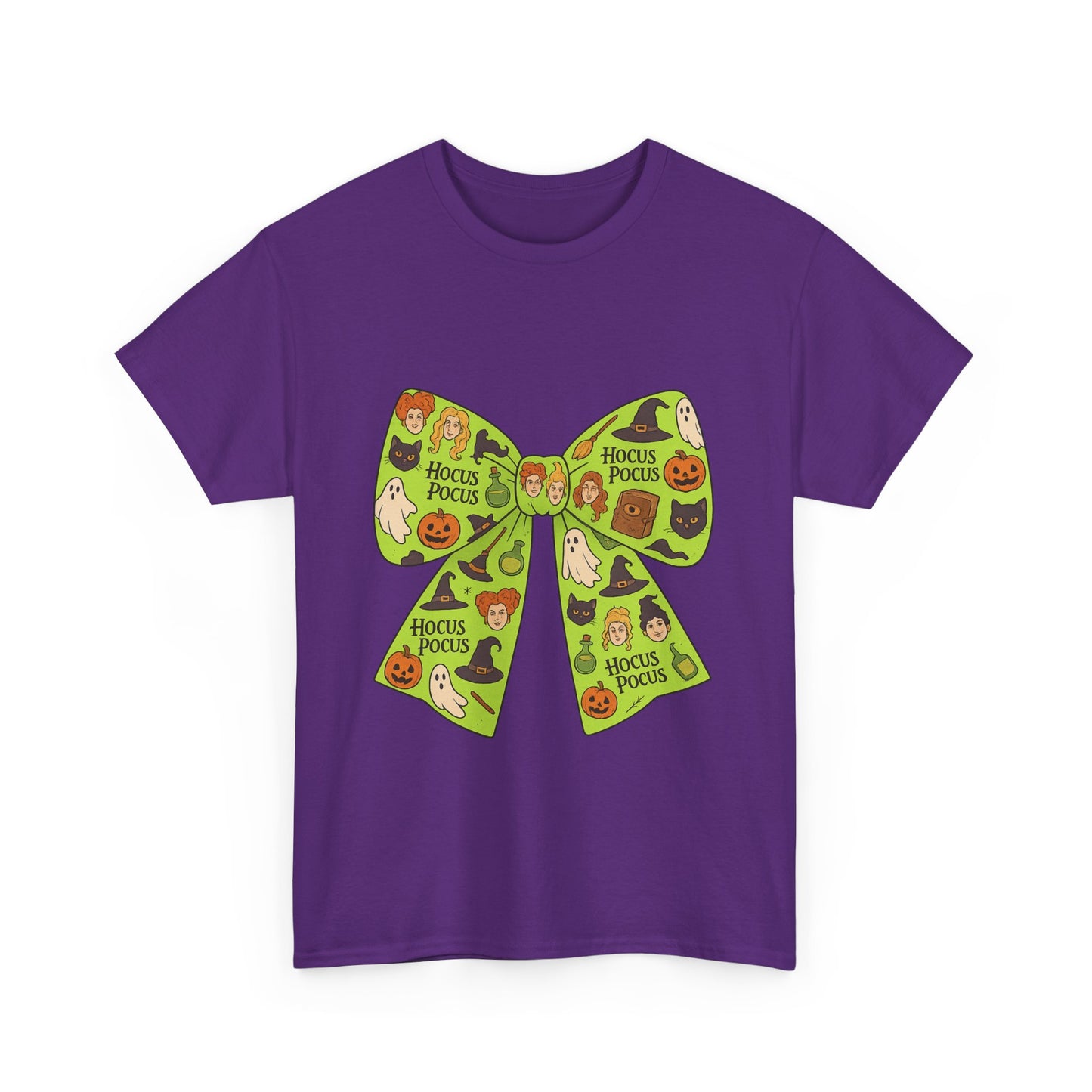 Halloween Graphic Tee, Spooky Season Unisex Shirt, Hocus Pocus Bow Tee, Autumn Style Shirt, Trick or Treat Apparel