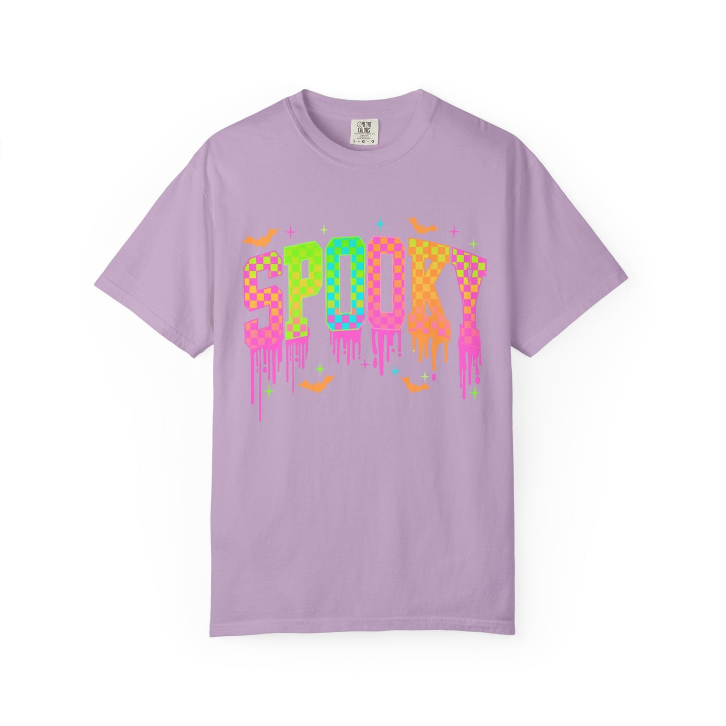 Colorful Neon Checkered Spooky T-Shirt