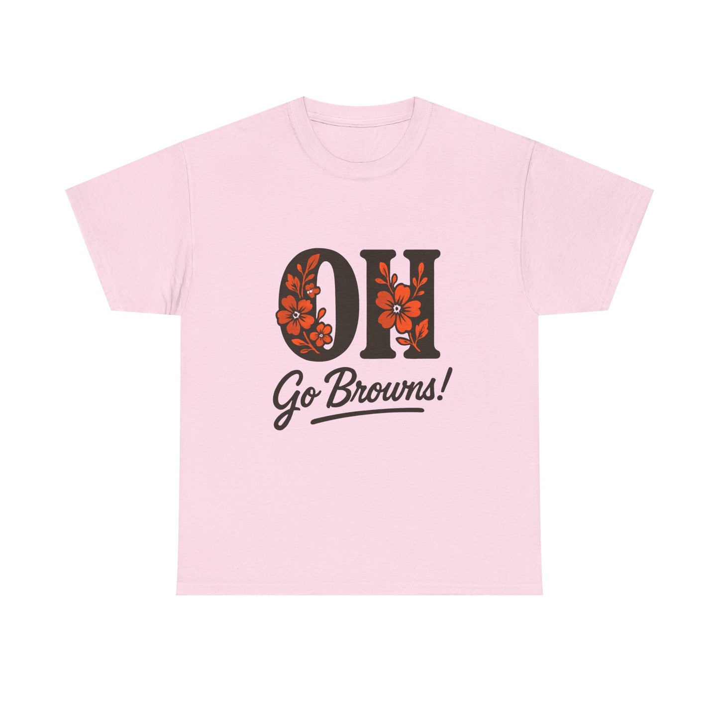 OH Go Browns Floral Unisex Tee, Fan Apparel, Game Day Shirt, Casual Wear, Gift for Sports Lovers