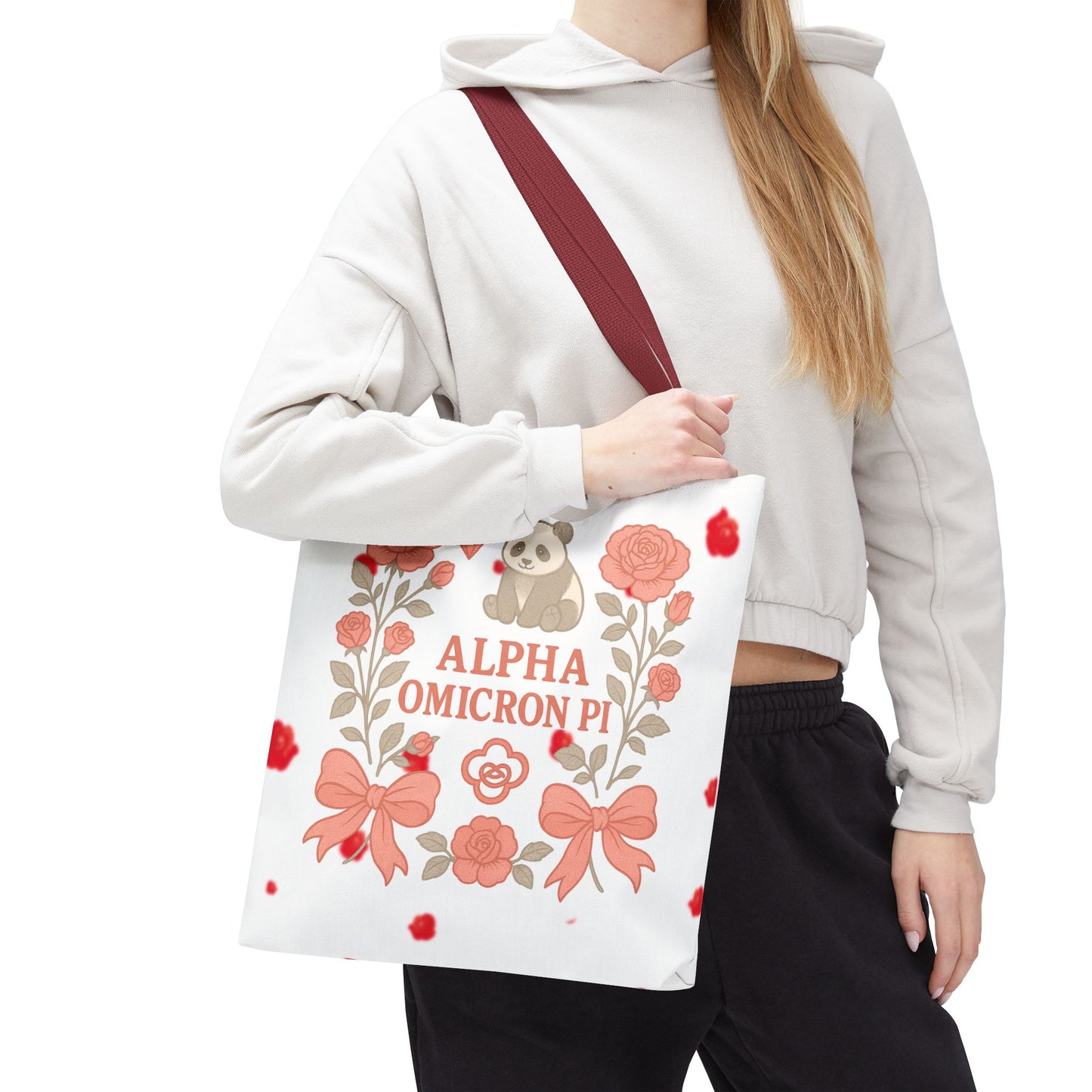 Floral Alpha Omicron Pi Tote Bag, Sorority Tote, Gift for Sisters, College Bag, Cute Everyday Tote