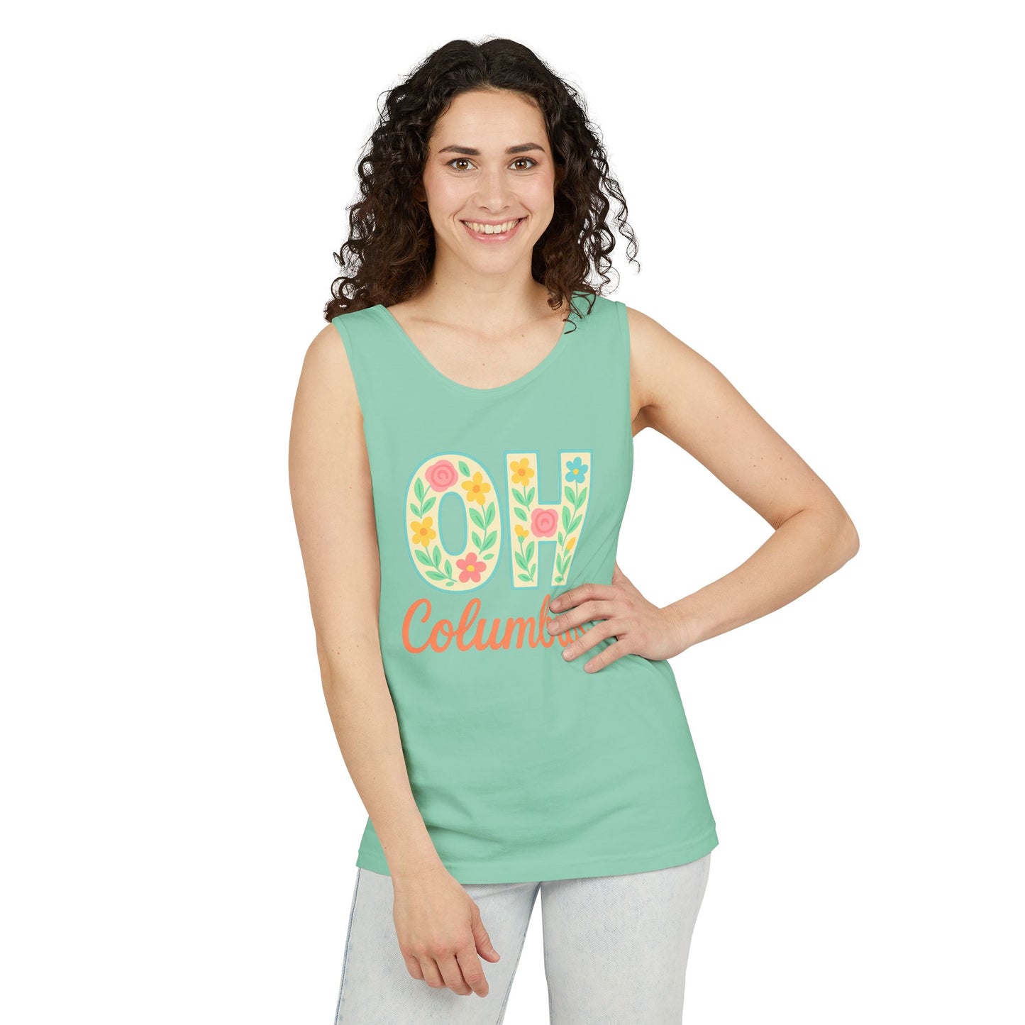 Ohio Spirit Unisex Garment-Dyed Tank Top, College Sports, Casual Wear, Gift for Graduates, Team Pride, Comfort Colors, Graduation Gift, Go Bucks
