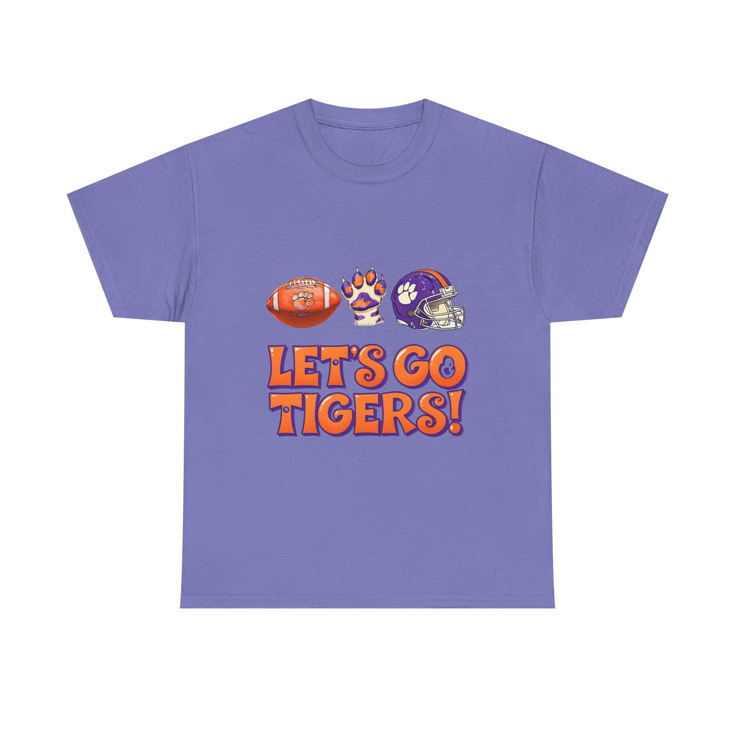Unisex Heavy Cotton Tee - Let's Go Tigers! Sports Fan Tee, Game Day Shirt, Tailgate Apparel, Team Pride Top, College Football Gear