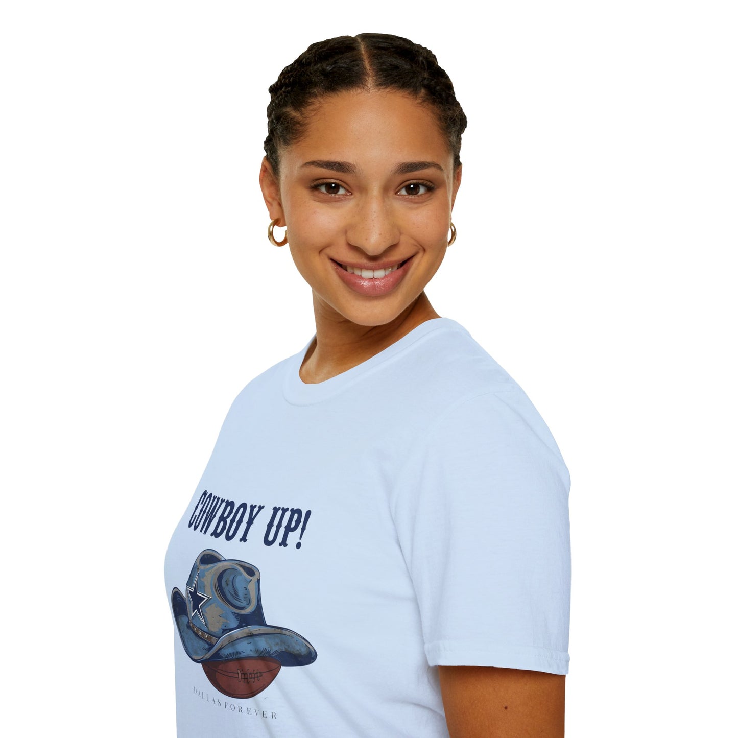 Cowboy Up! Unisex Softstyle T-Shirt - Casual Western Tee for Rodeos, Country Events, Fun Graphic Shirt, Everyday Wear