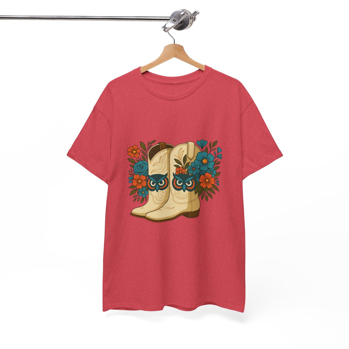 Floral Cowboy Boots Tee, Perfect for Country Music Lovers, Western Style Gift, Casual Outfit, Boho Fashion, Farmhouse Decor