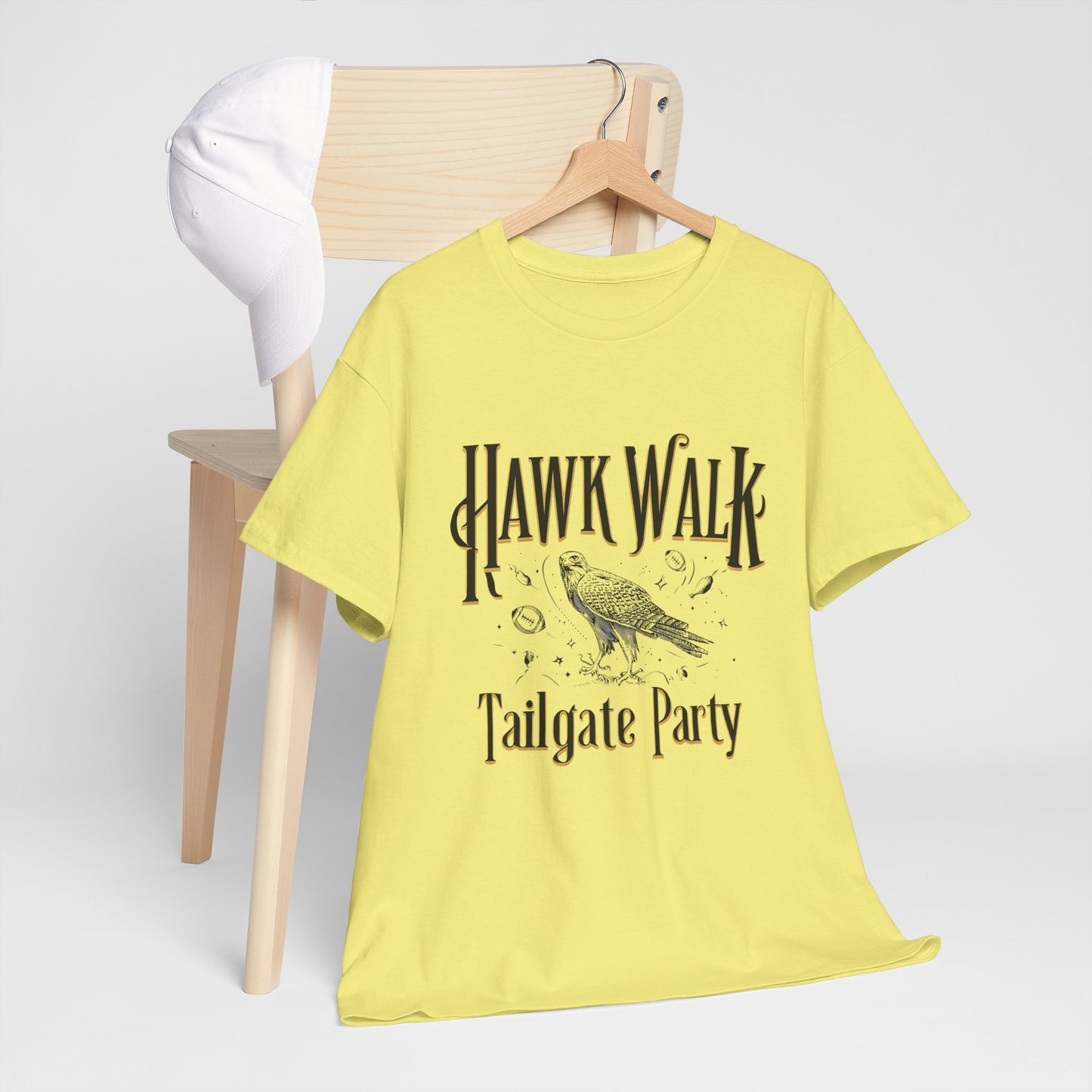 Hawk Walk Tailgate Tee, Unisex Cotton Shirt, Outdoor Event T-Shirt, Festival Wear, Bird Lover Gift, Sports Gathering Apparel