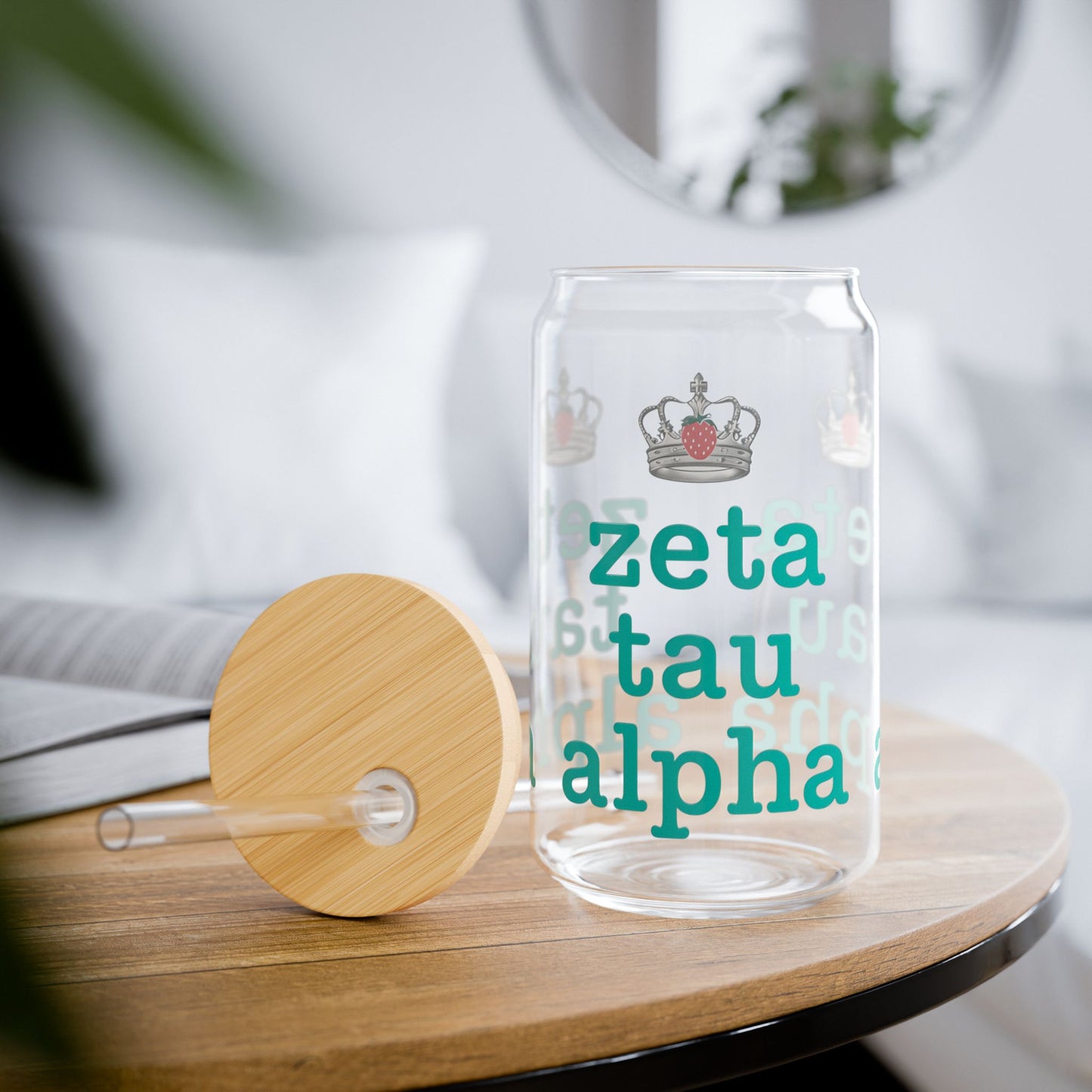 Zeta Tau Alpha Sipper Glass, 16oz | Perfect for Sorority Events, Gifts, Home, Summer Parties, Graduation