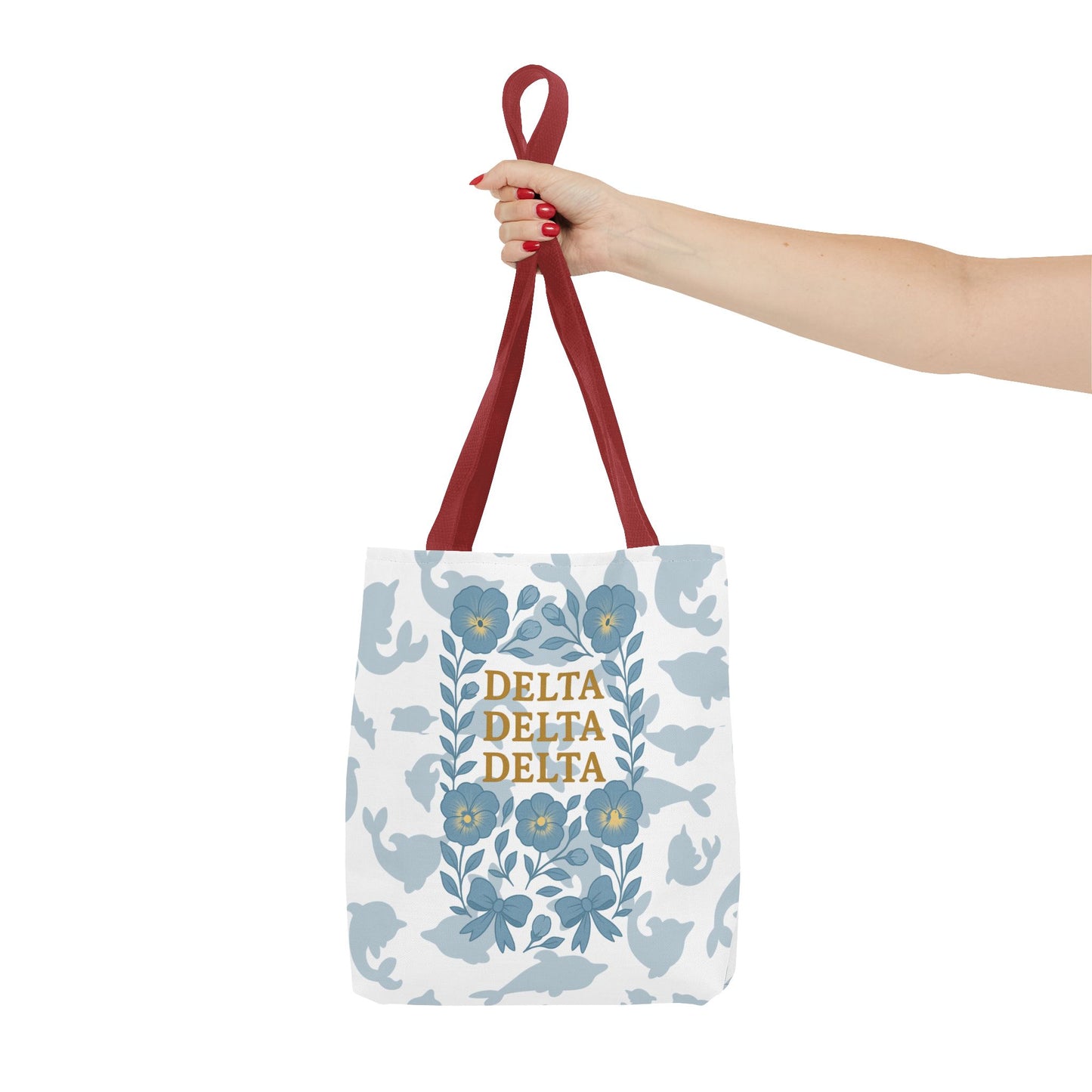 Delta Delta Delta Floral Tote Bag | Sorority Gift | Reusable Shopping Bag | Summer Accessory | Eco-Friendly Bag | Stylish Storage
