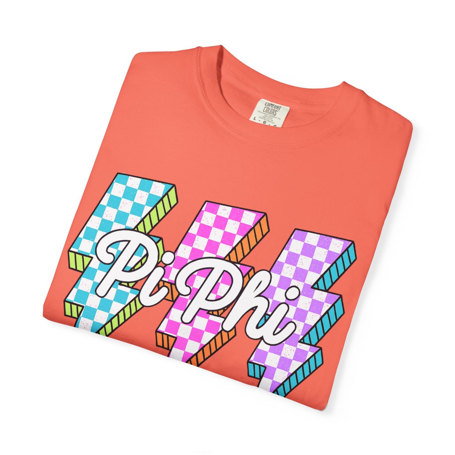 PB Phi Lightning Bolt Unisex T-shirt | Vibrant Greek Life Apparel, Unique Gift for Sorority Sisters, Casual Wear, Celebrating Sisterhood