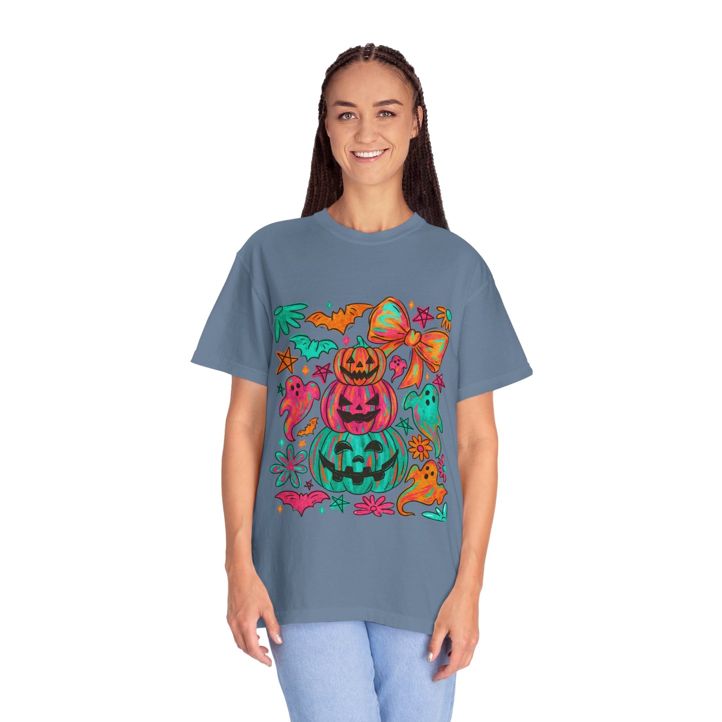 Whimsical Halloween T-Shirt, Perfect for Fall Celebrations, Ghosts & Pumpkins Design, Unisex Tee, Festive Apparel, Halloween Costume