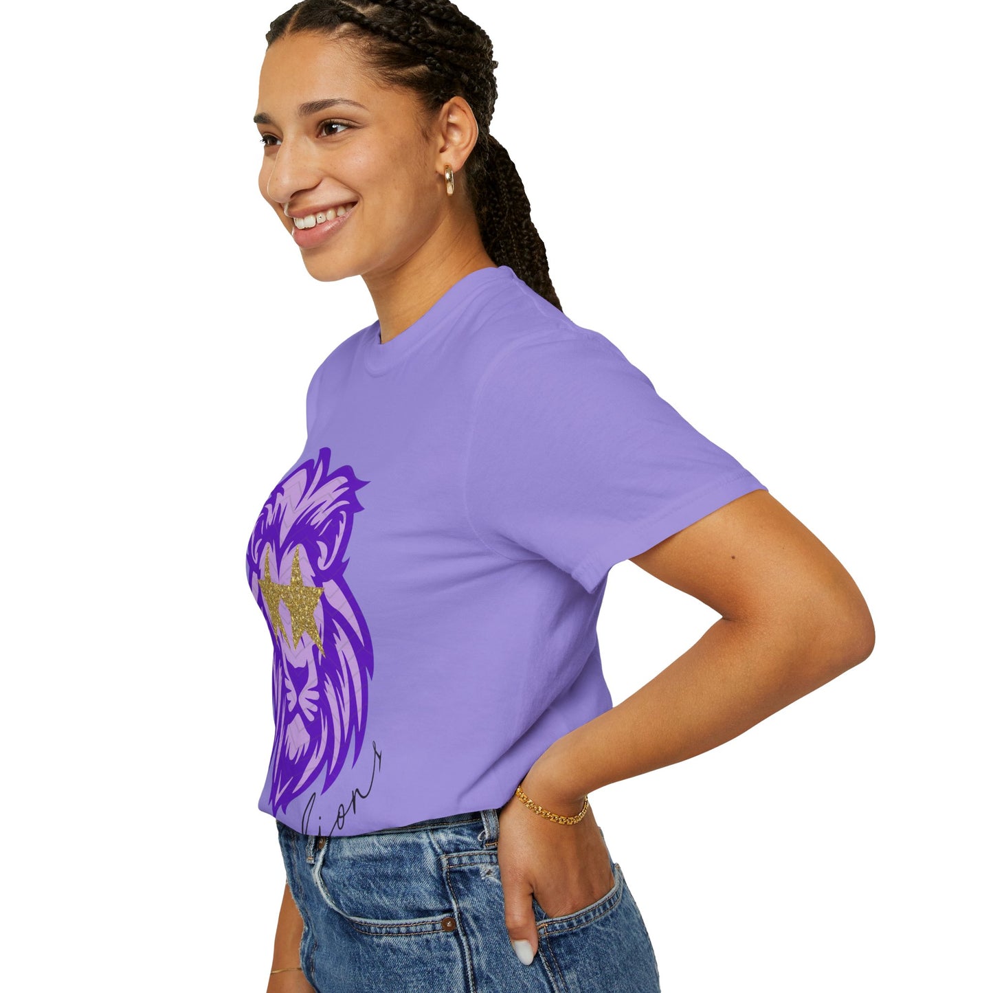 Purple Lion Graphic T-Shirt