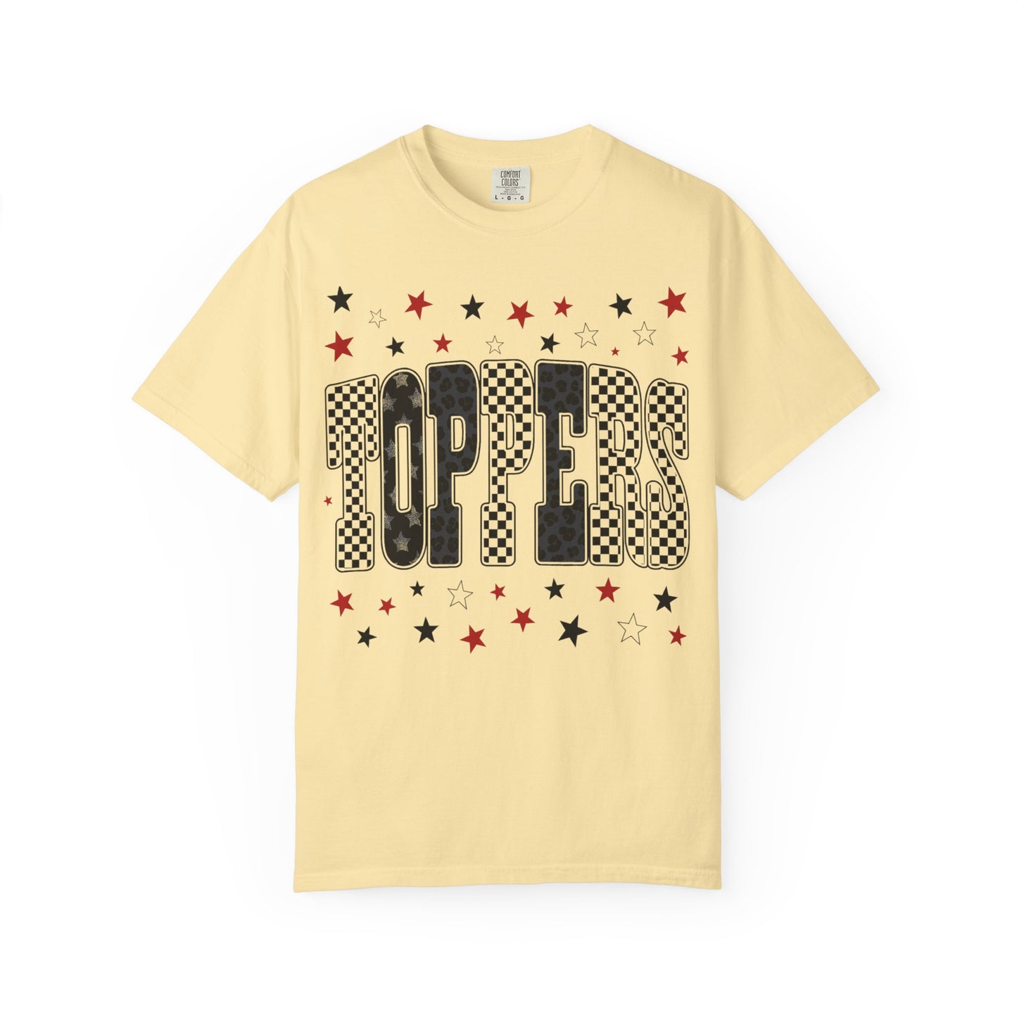 Topper Star and Checker Pattern Graphic Tee