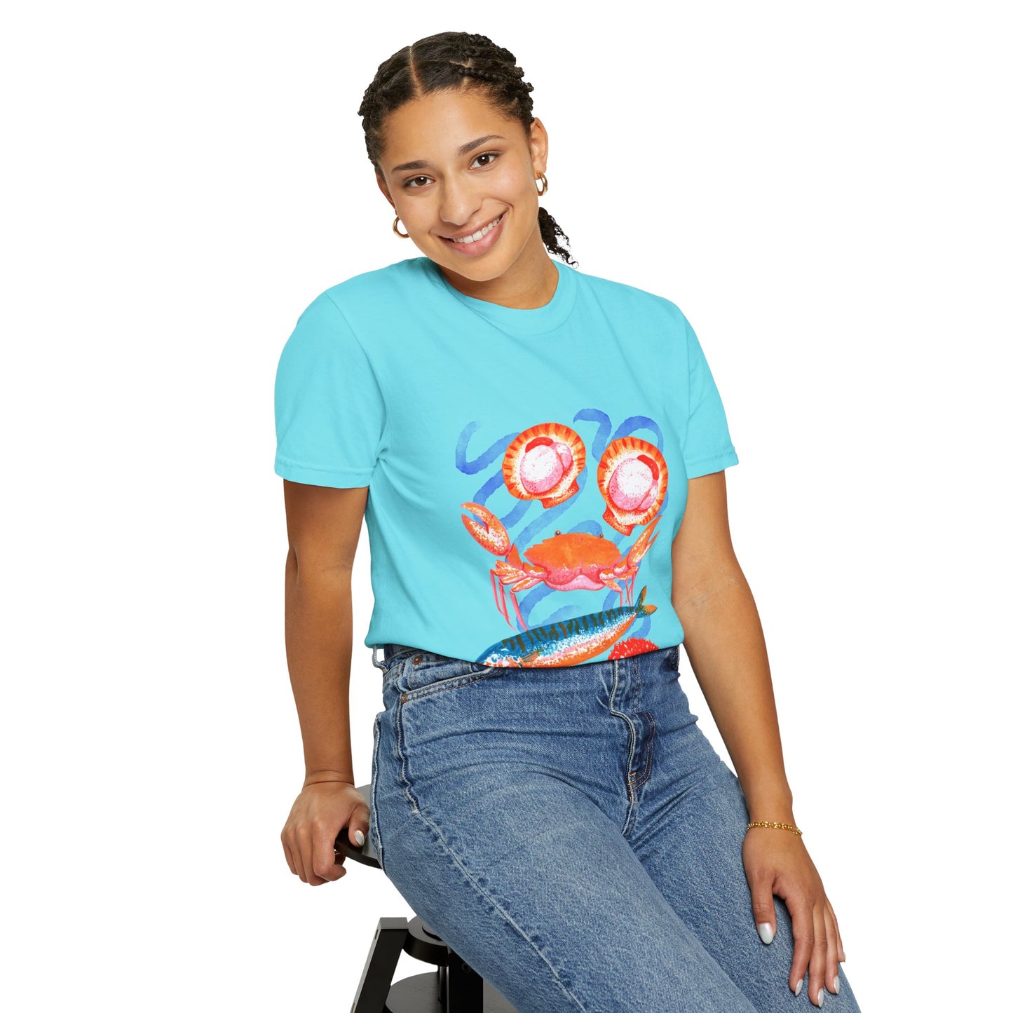 Retro Seafood Graphic T-Shirt - Fresh Catch Comfort Colors Tee