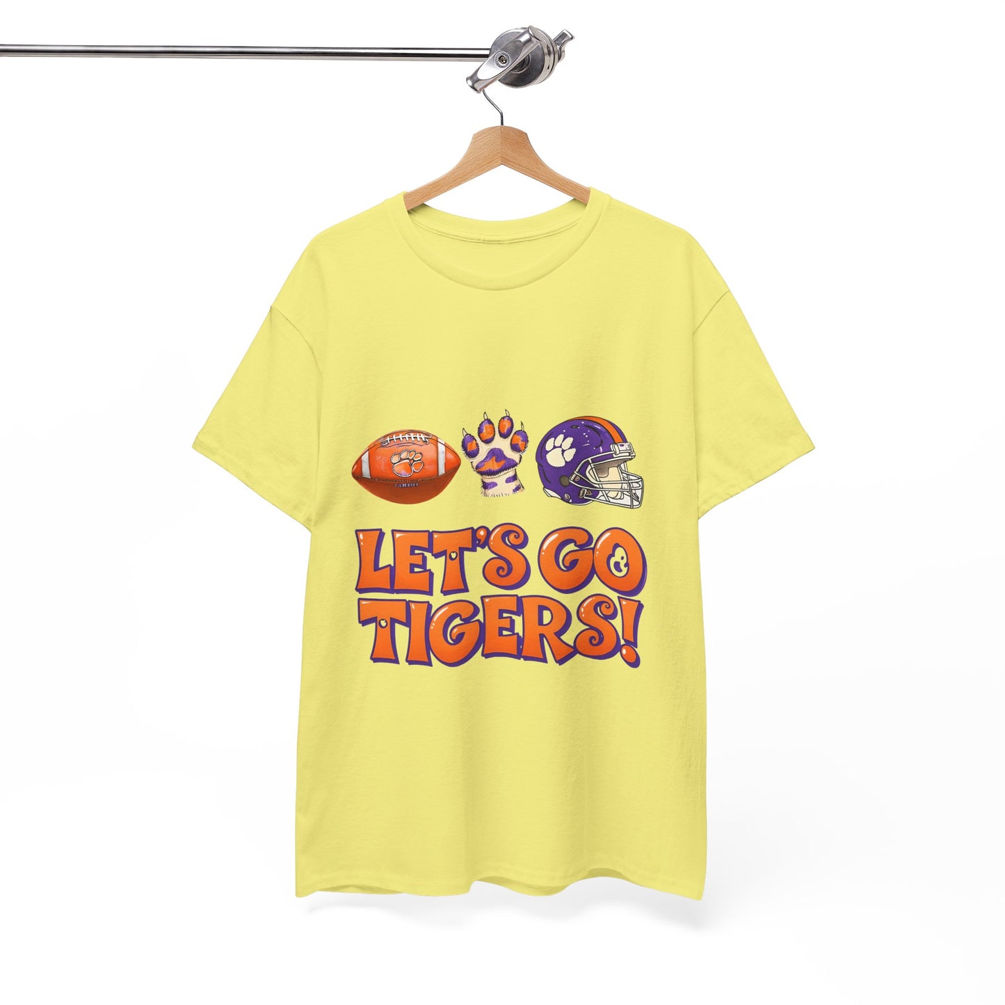 Unisex Heavy Cotton Tee - Let's Go Tigers! Sports Fan Tee, Game Day Shirt, Tailgate Apparel, Team Pride Top, College Football Gear