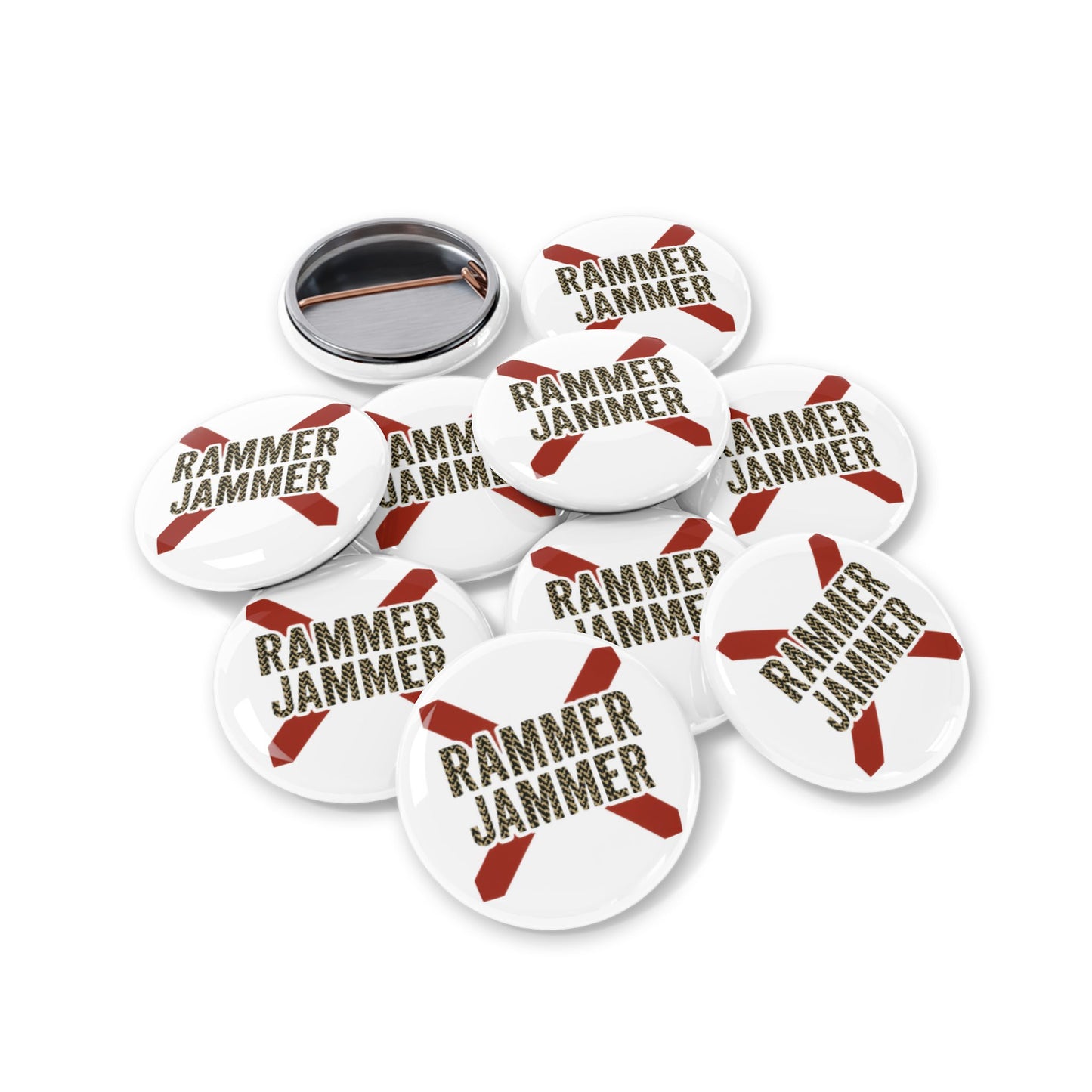 Round Pins - Rammer Jammer Alabama Game Day