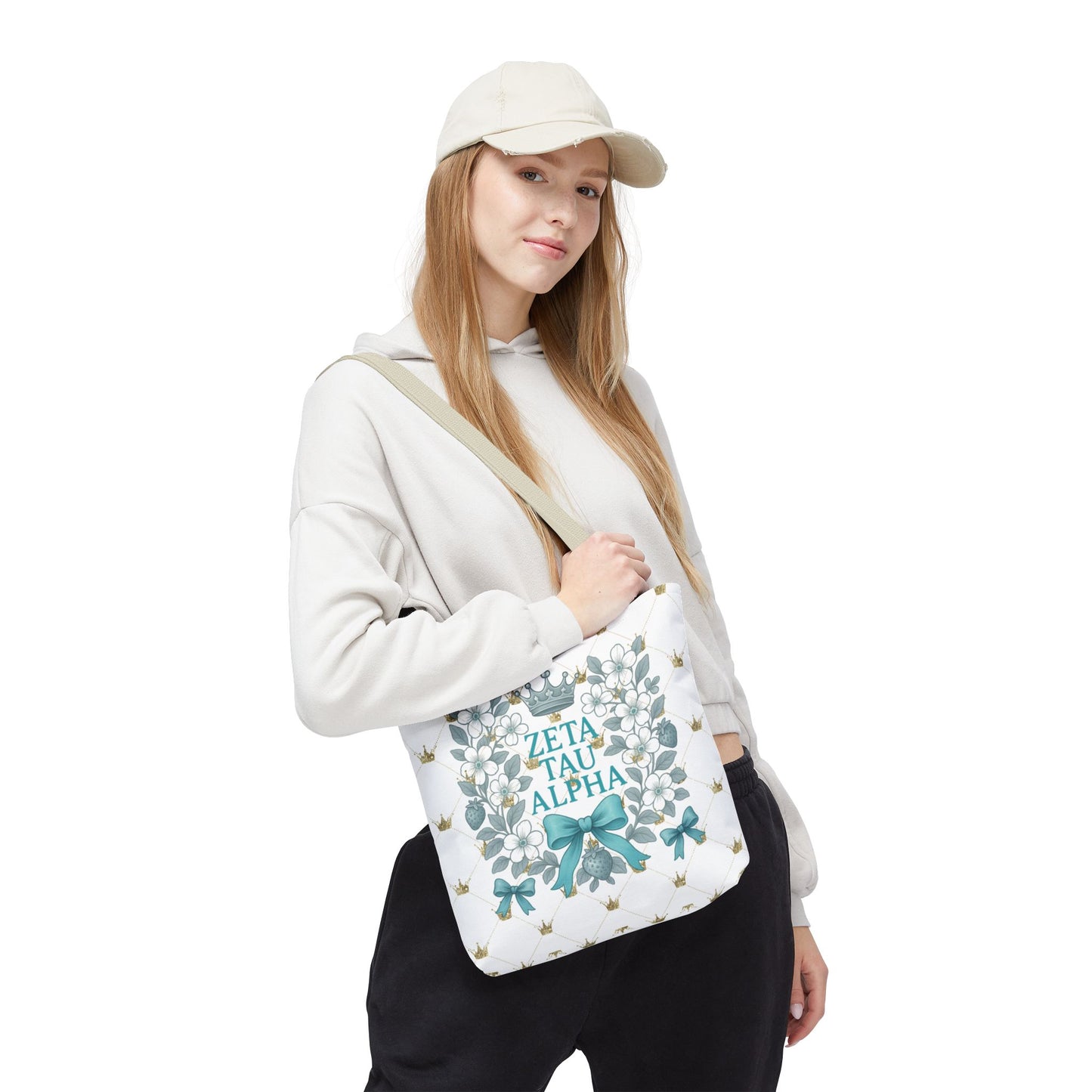 Zeta Tau Alpha Tote Bag | Sorority Bags, Floral Design, Gift for Sisters, Campus Essentials, Personalized Tote