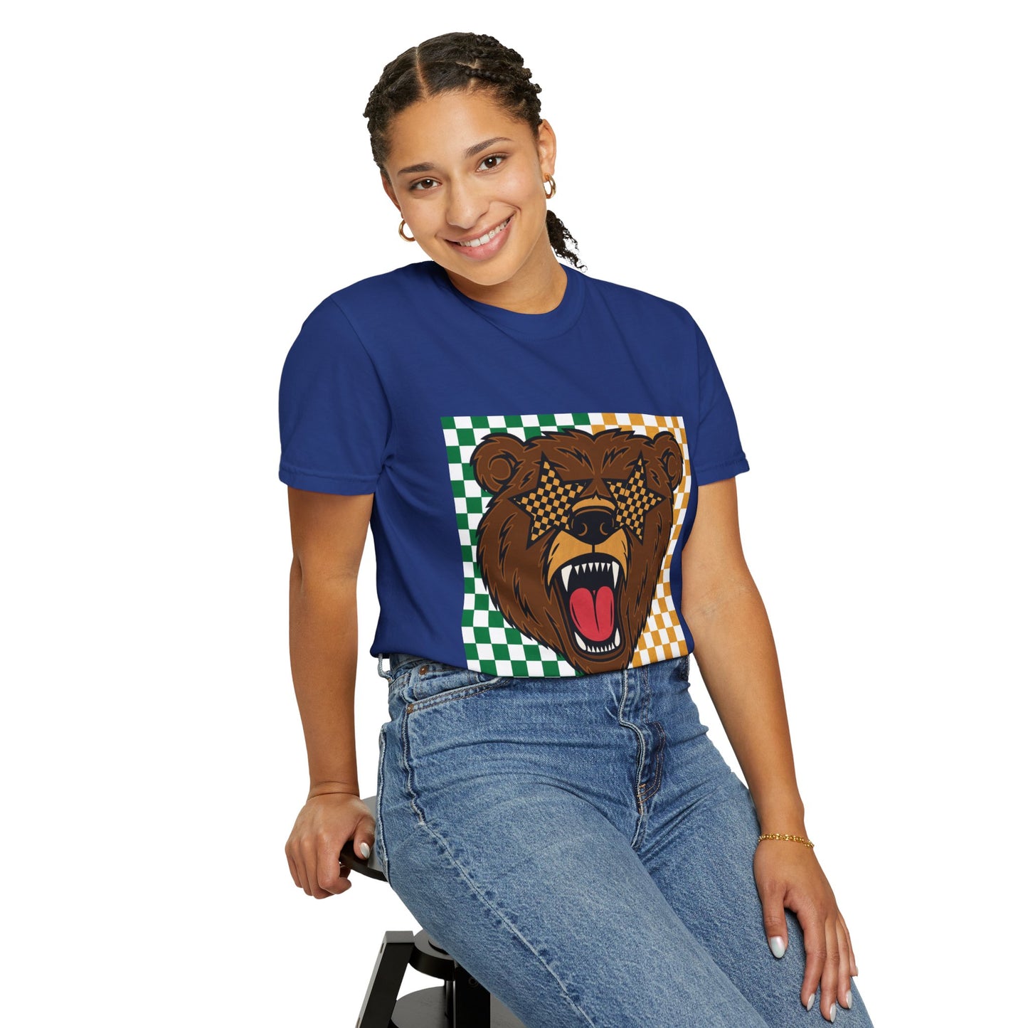Checkered BU Bear Unisex T-shirt
