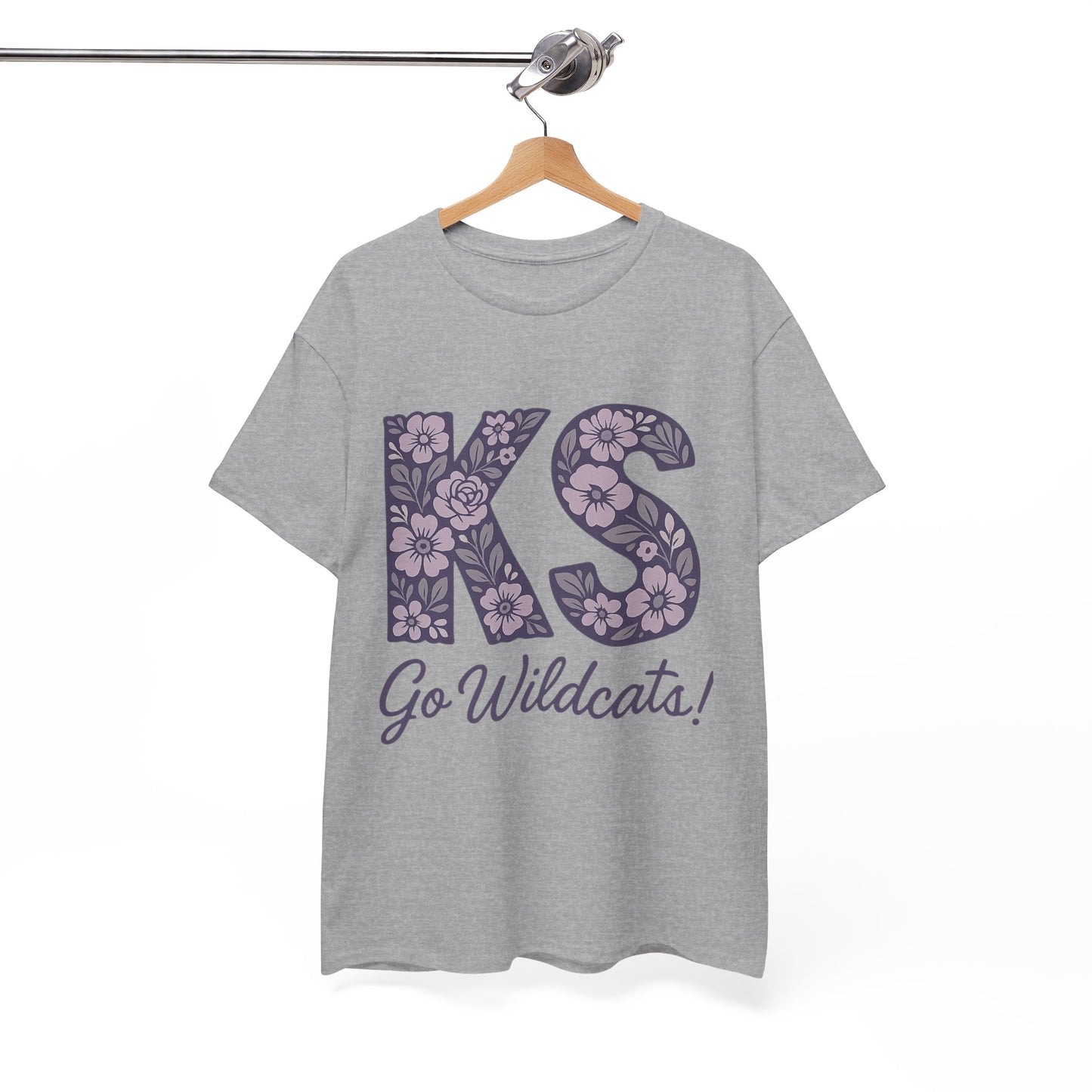 KS Floral Team Spirit Tee: Celebrate Kansas State Wildcats in Style, Perfect for Sports Events, Gifts, & Casual Wear