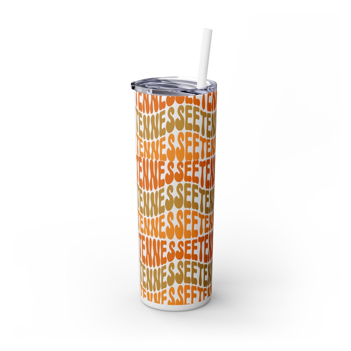 Tennessee Fan Gift Skinny Tumbler with Straw | Fun & Vibrant Travel Mug, Motivational Drinkware, Unique Gift for Friends, Perfect for Outdoor Adventures