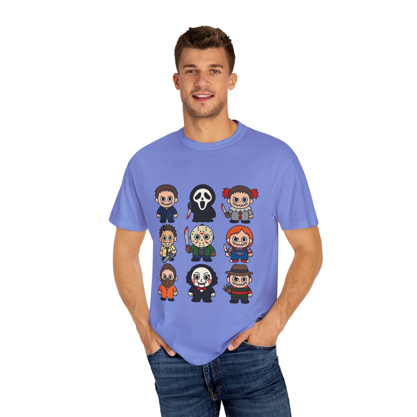 Pop Culture Horror Character T-Shirt, Unisex Tee, Halloween Tee, Horror Movie Merch, Funny Graphic Shirt, Gift for Horror Fans