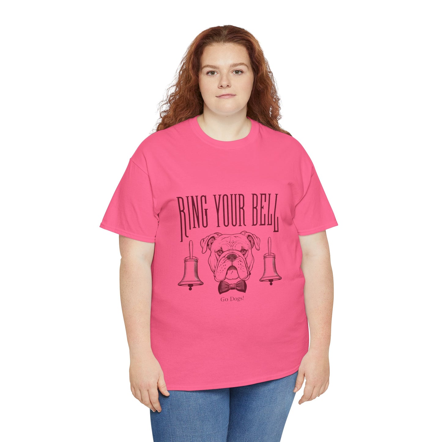 Dog Lover's Unisex Heavy Cotton Tee | 'Ring Your Bell' Shirt, Bulldog Tee, Pet Owner Gift, Funny Dog Apparel, Casual Wear