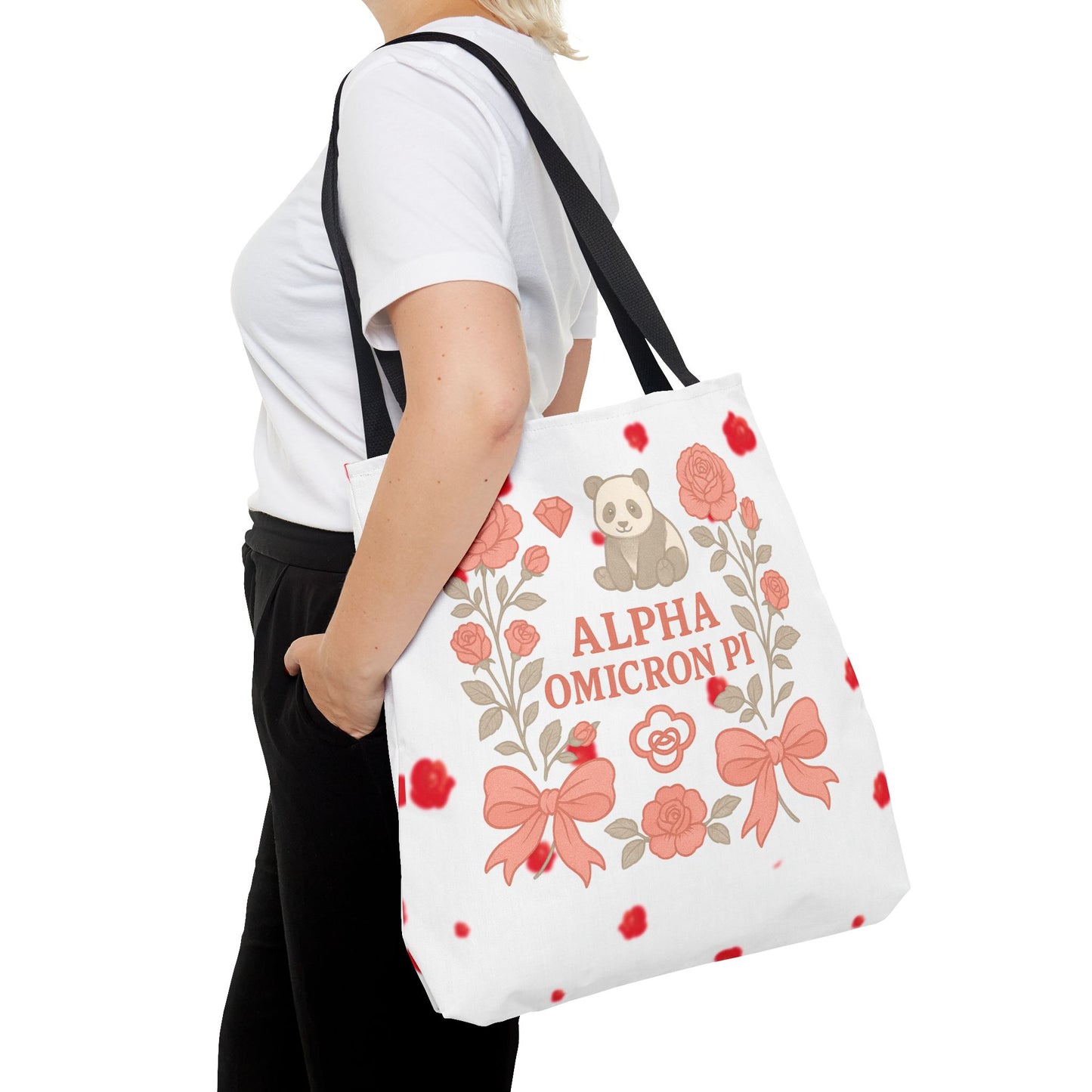 Floral Alpha Omicron Pi Tote Bag, Sorority Tote, Gift for Sisters, College Bag, Cute Everyday Tote