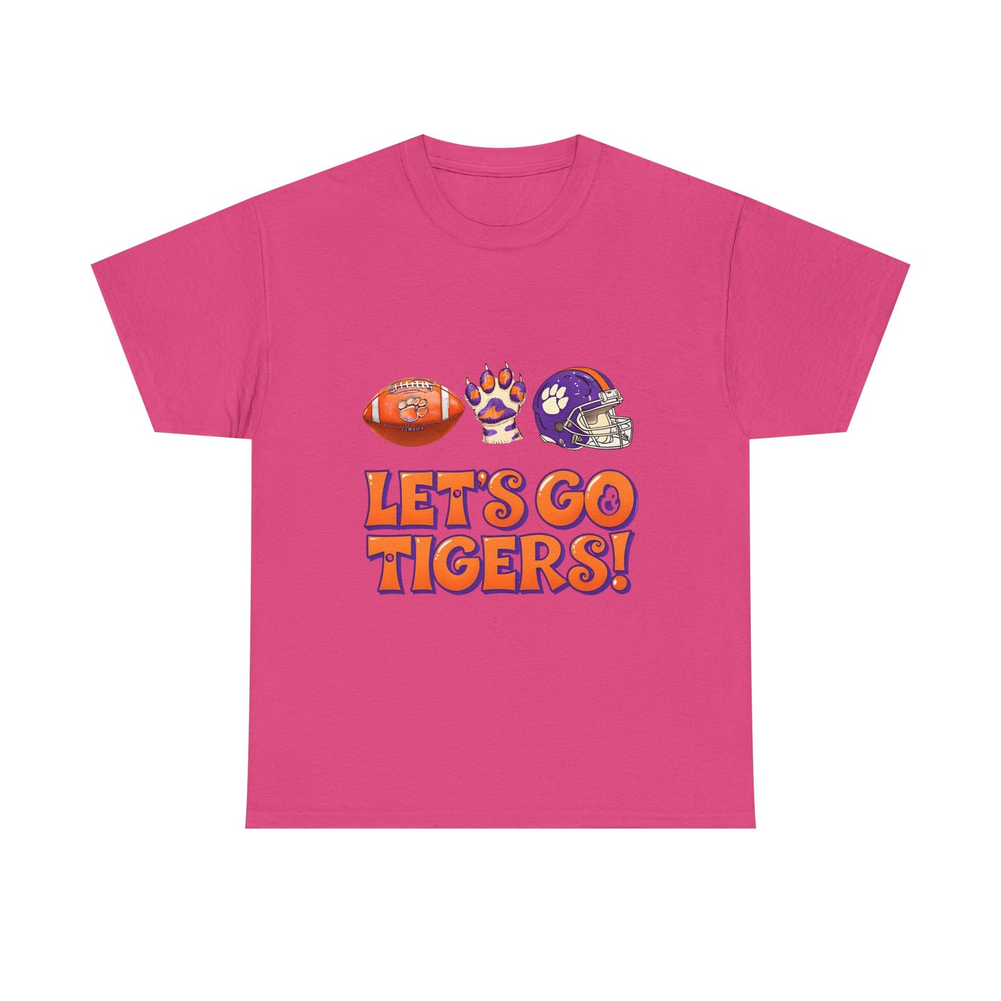 Unisex Heavy Cotton Tee - Let's Go Tigers! Sports Fan Tee, Game Day Shirt, Tailgate Apparel, Team Pride Top, College Football Gear