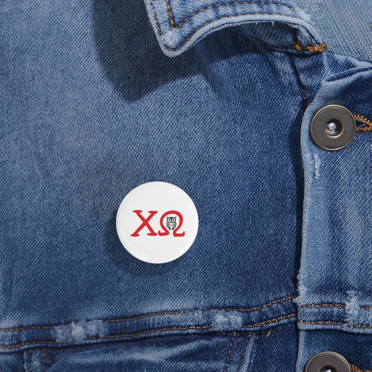 Chi Omega Stylish Round Pins, Enamel Brooches, Accessories for Jackets, Unique Gift for Friends, Fun Party Favor, Trendy Attire Decor