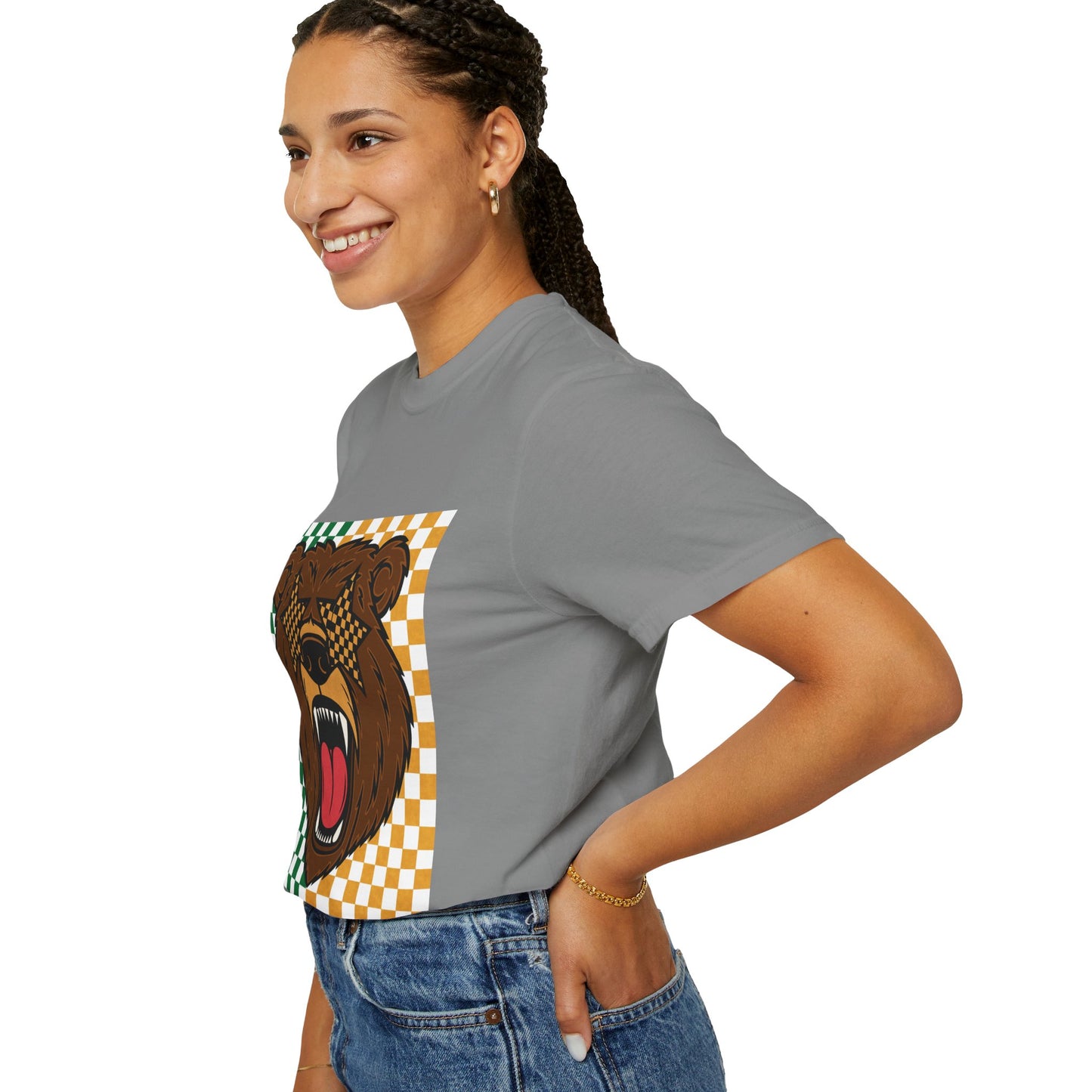 Checkered BU Bear Unisex T-shirt