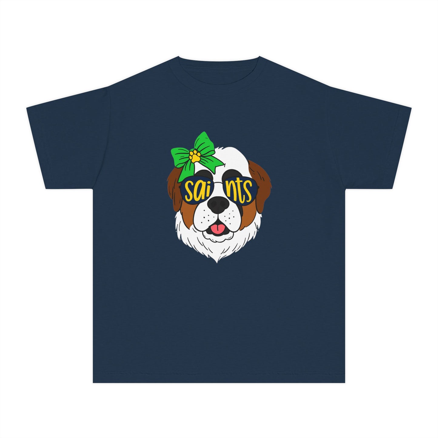Saints Dog Youth Tee, Cute Puppy T-Shirt, Pet Lover Gift, Casual Wear, Birthday, Family Reunion, Dog Show