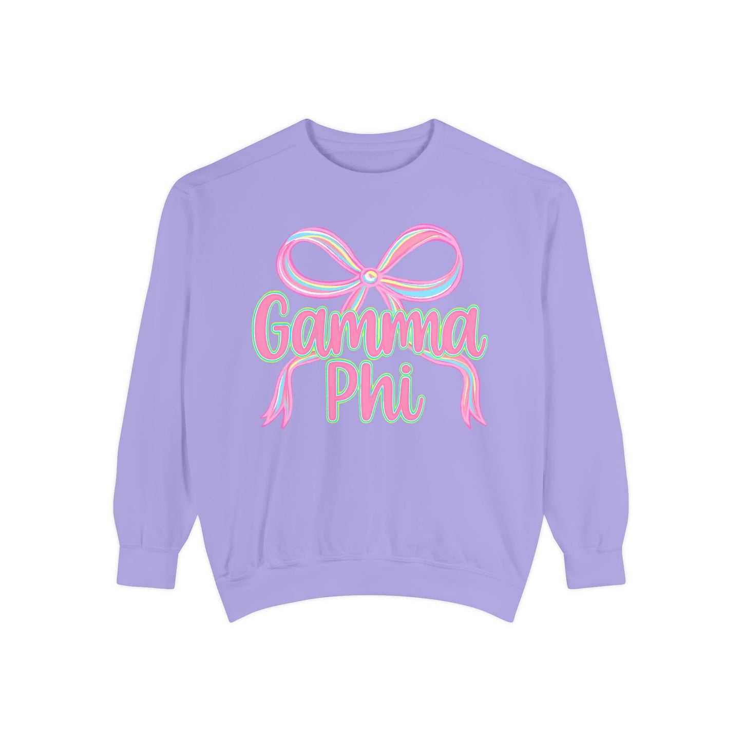 GammaPhi Garment-Dyed Sweatshirt | Cozy Sorority Sweatshirt, Unisex Apparel, Sorority Gift, Casual Wear, College Spirit Wear