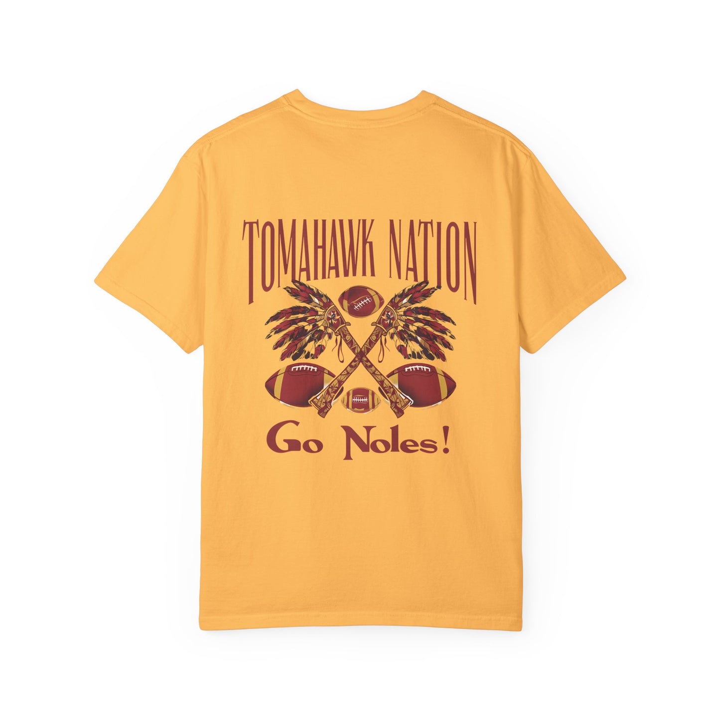Tomahawk Nation T-Shirt, Unisex College Football Tees, Garment-Dyed Fan Apparel, Go Noles Spirit Wear, Game Day Outfit