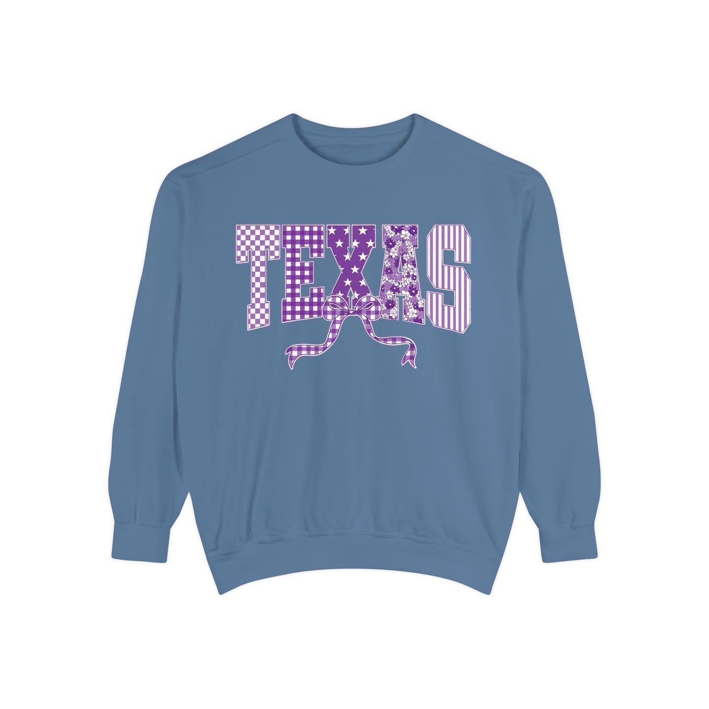 Texas Cowgirl Sweatshirt — Purple Western State Graphic