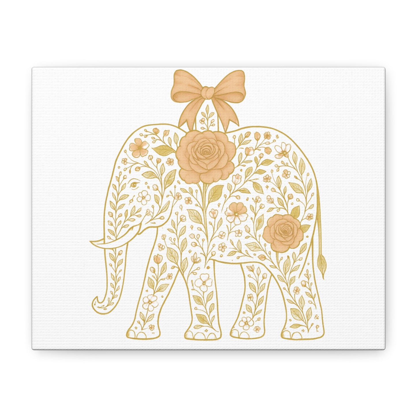Coquette Elephant Bow Canvas Wall Art
