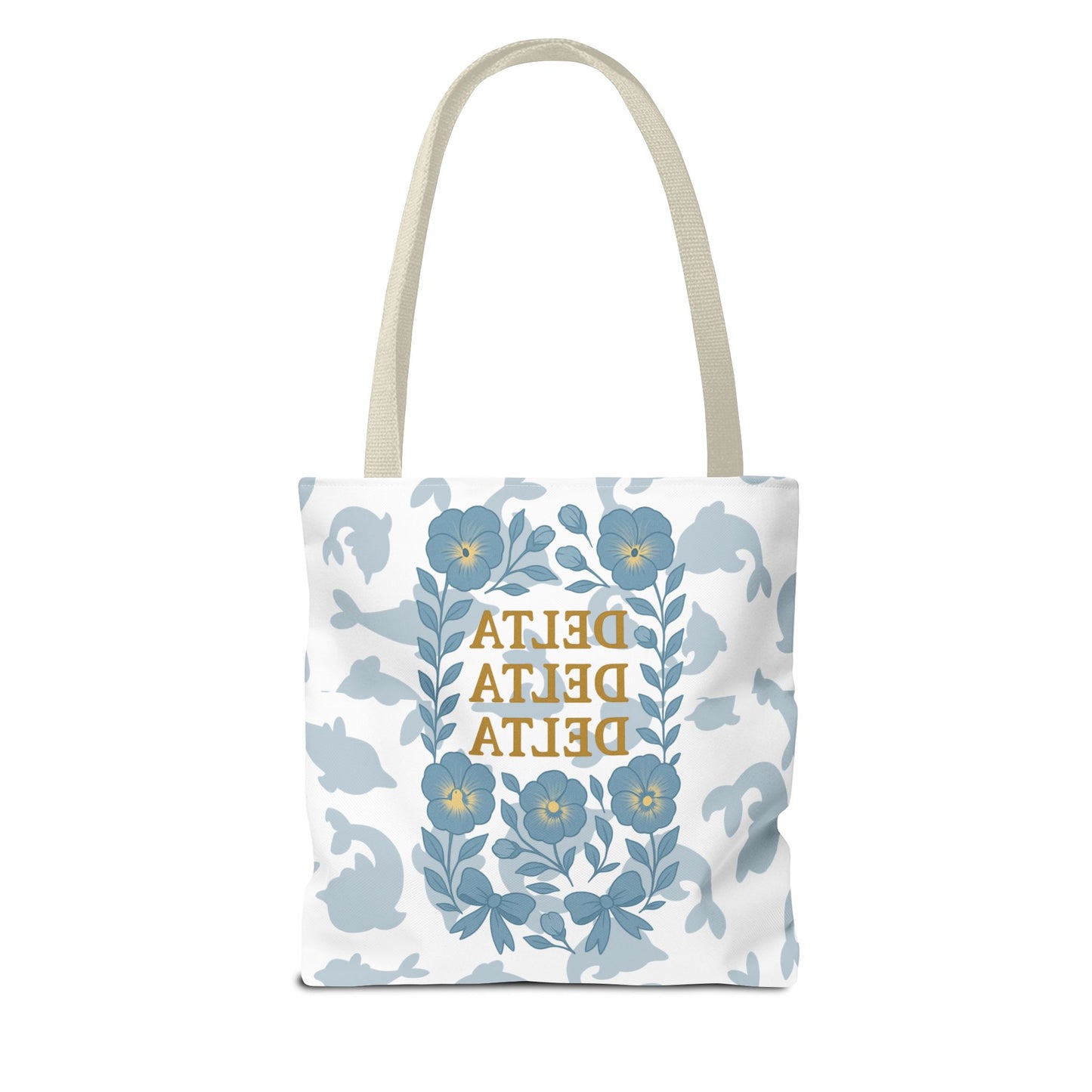 Delta Delta Delta Floral Tote Bag | Sorority Gift | Reusable Shopping Bag | Summer Accessory | Eco-Friendly Bag | Stylish Storage