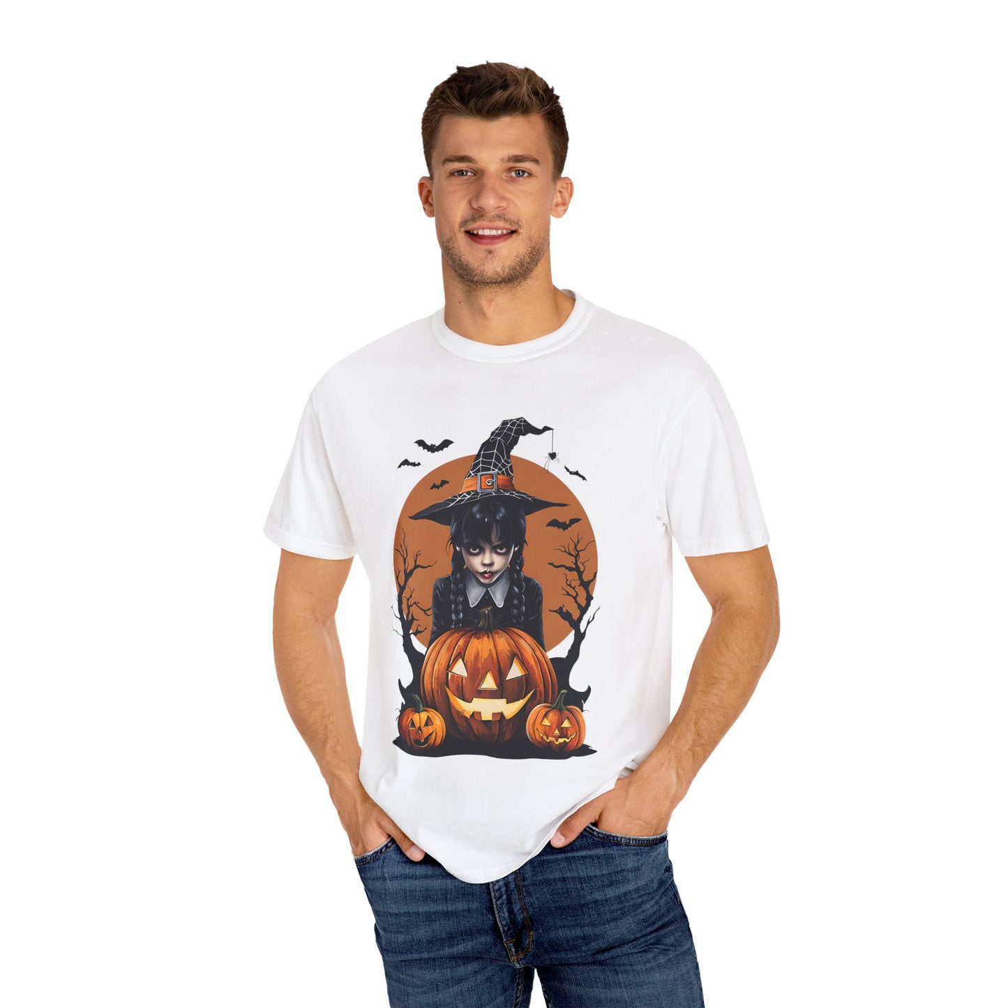 Halloween Witch Graphic Tee, Spooky Unisex T-Shirt, Pumpkin Halloween Costume, Fall Festive Apparel, Witchy Shirt for October