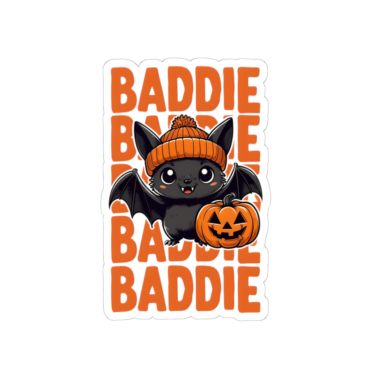 Cute Halloween Bat Kiss-Cut Stickers, Spooky Decor, Laptop Stickers, Kids Halloween Party Favors, Customizable Halloween Gifts