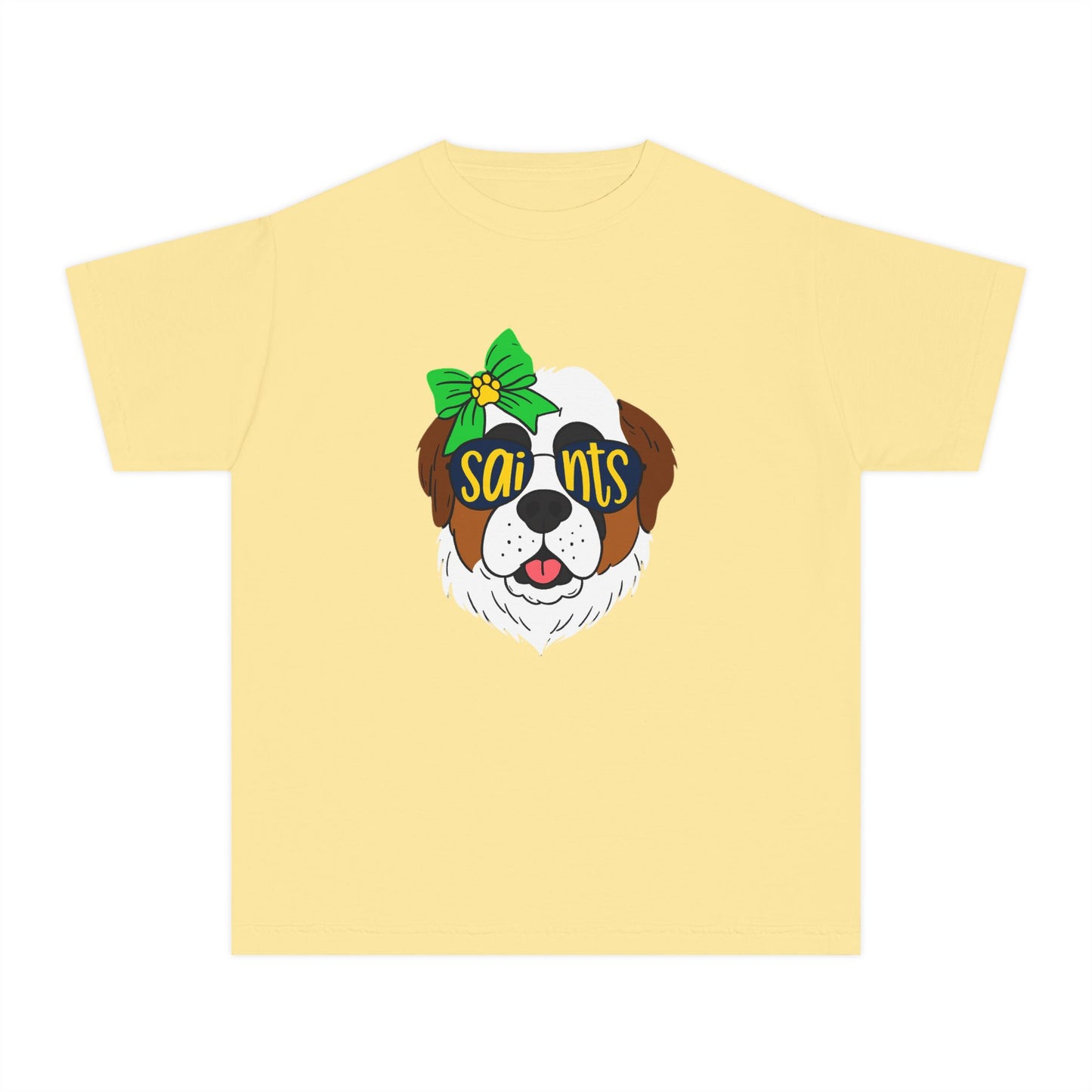 Saints Dog Youth Tee, Cute Puppy T-Shirt, Pet Lover Gift, Casual Wear, Birthday, Family Reunion, Dog Show