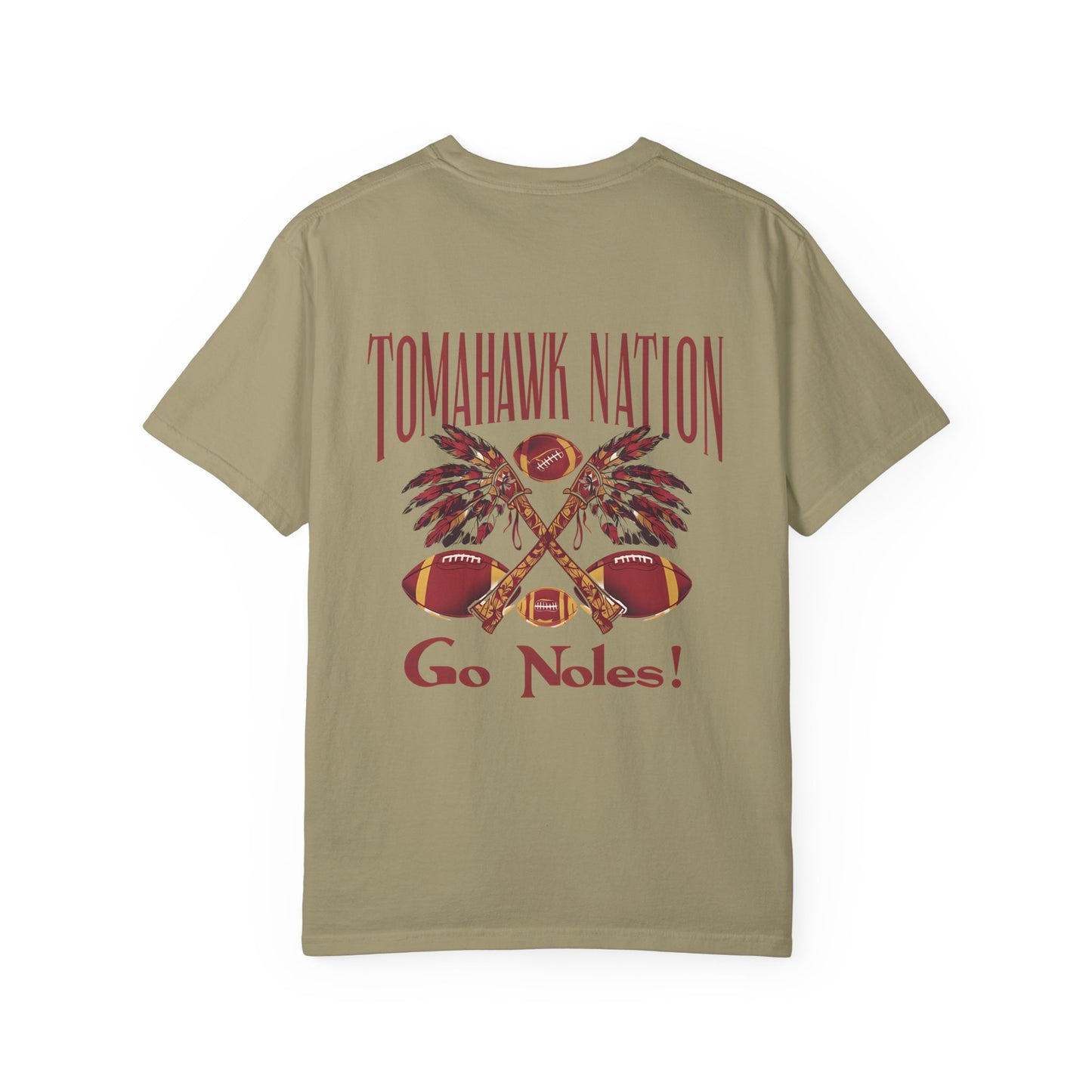 Tomahawk Nation T-Shirt, Unisex College Football Tees, Garment-Dyed Fan Apparel, Go Noles Spirit Wear, Game Day Outfit