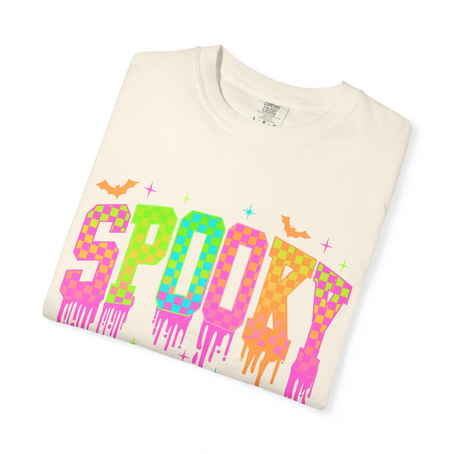 Colorful Neon Checkered Spooky T-Shirt
