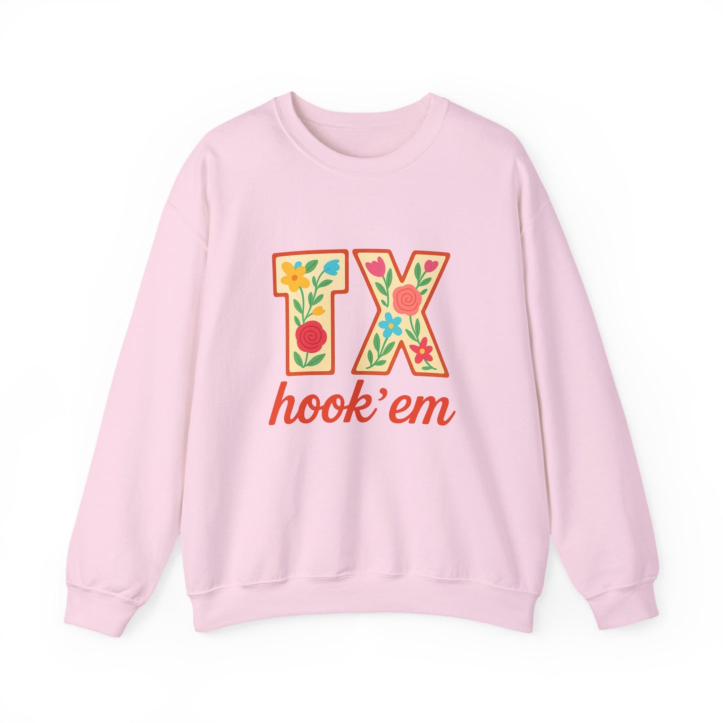TX Hook'em Unisex Crewneck Sweatshirt | Cozy Texas Pride Apparel, Perfect for Game Day, Casual Outfits, Gifting