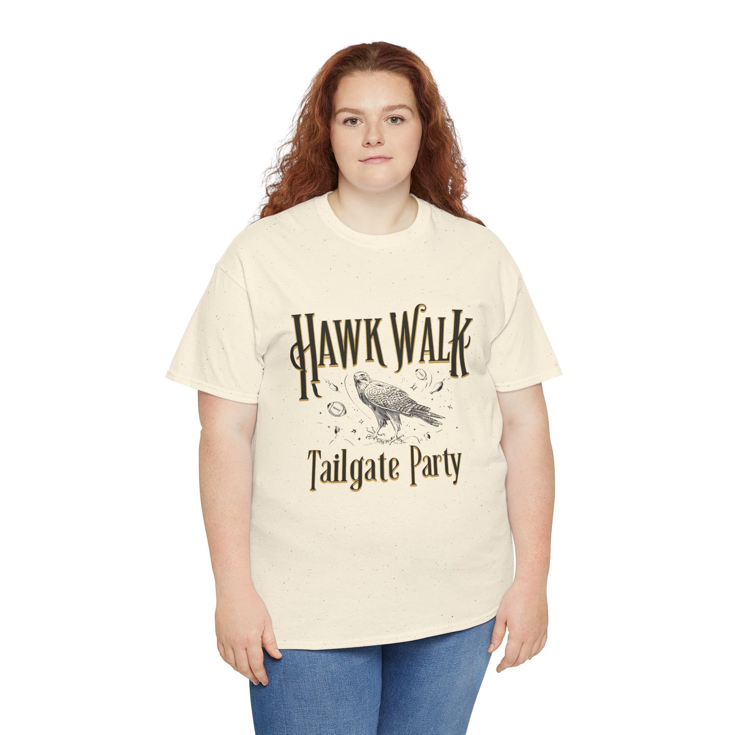 Hawk Walk Tailgate Tee, Unisex Cotton Shirt, Outdoor Event T-Shirt, Festival Wear, Bird Lover Gift, Sports Gathering Apparel